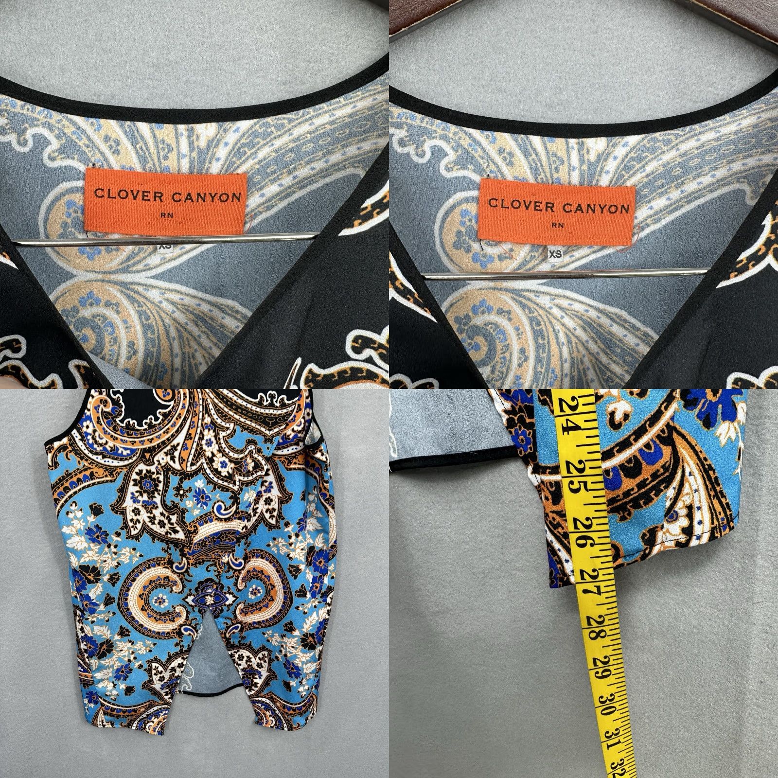 Clover Canyon Clover Canyon Tank Top Womens XS Black Paisley Crew Neck Casual Sleeveless Basic Shirt Size XS / US 0-2 / IT 36-38 - 8 Thumbnail