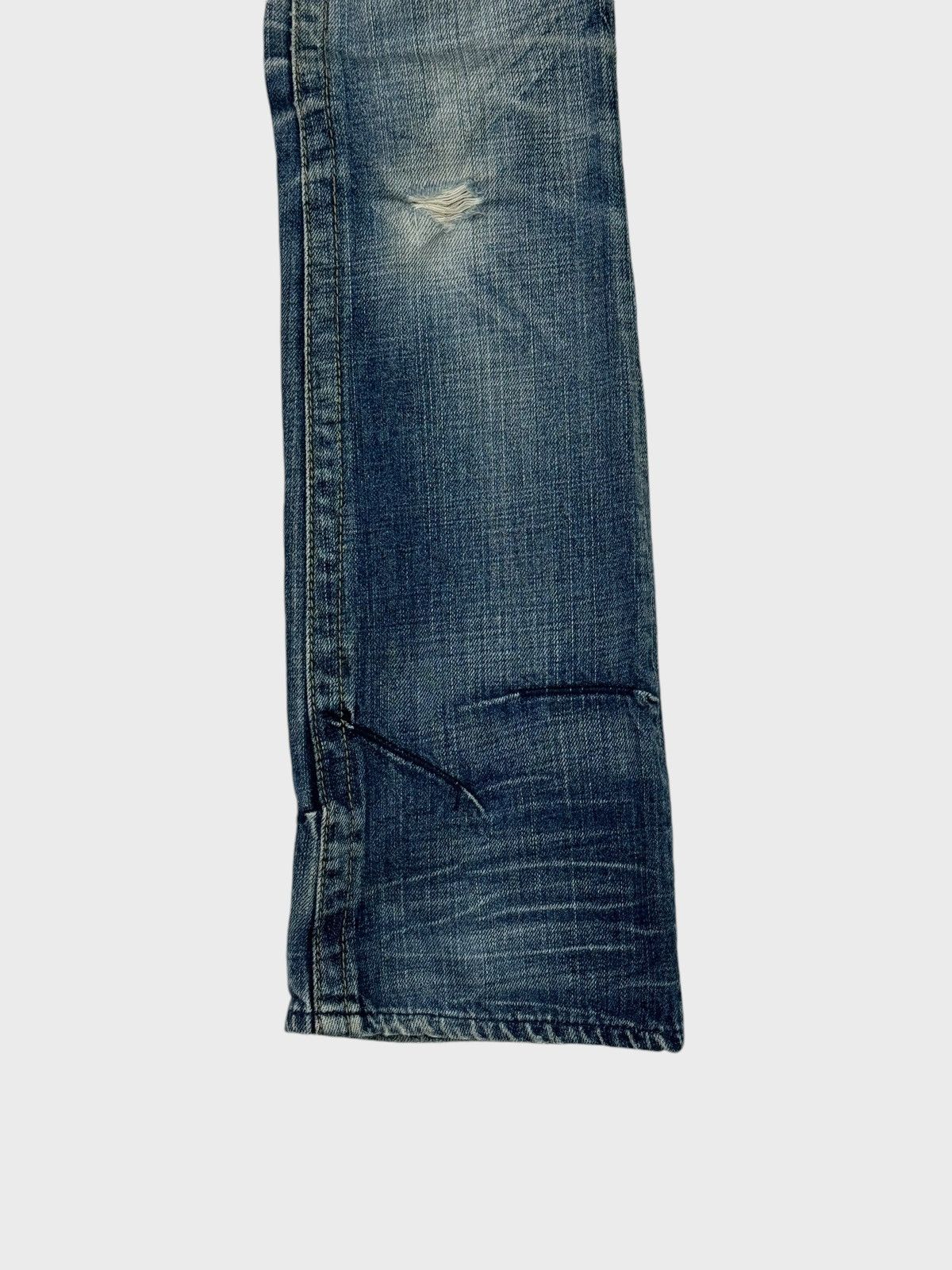 Japanese Brand FLARE ANTGAUGE DOUBLE WAIST DISTRESSED DENIM Size US 28 / EU 44 - 8 Thumbnail