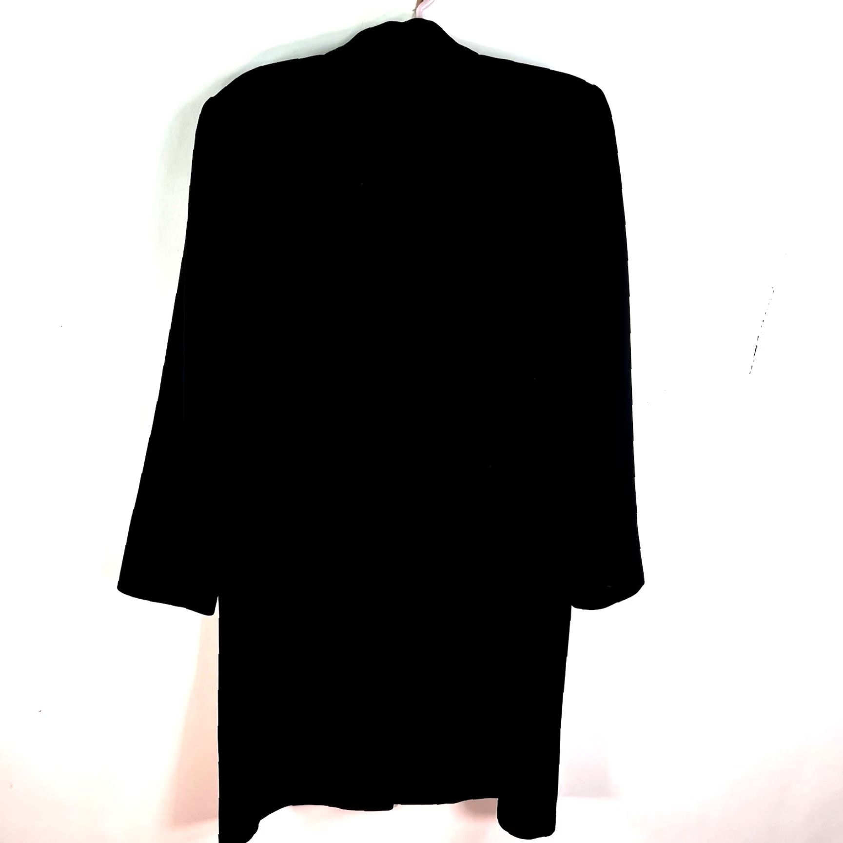 Vintage Amanda Smith Button-Up Trench Coat Womens 14 Black Polyester Long Sleeve Button Closure Size XL / US 12-14 / IT 48-50 - 6 Thumbnail