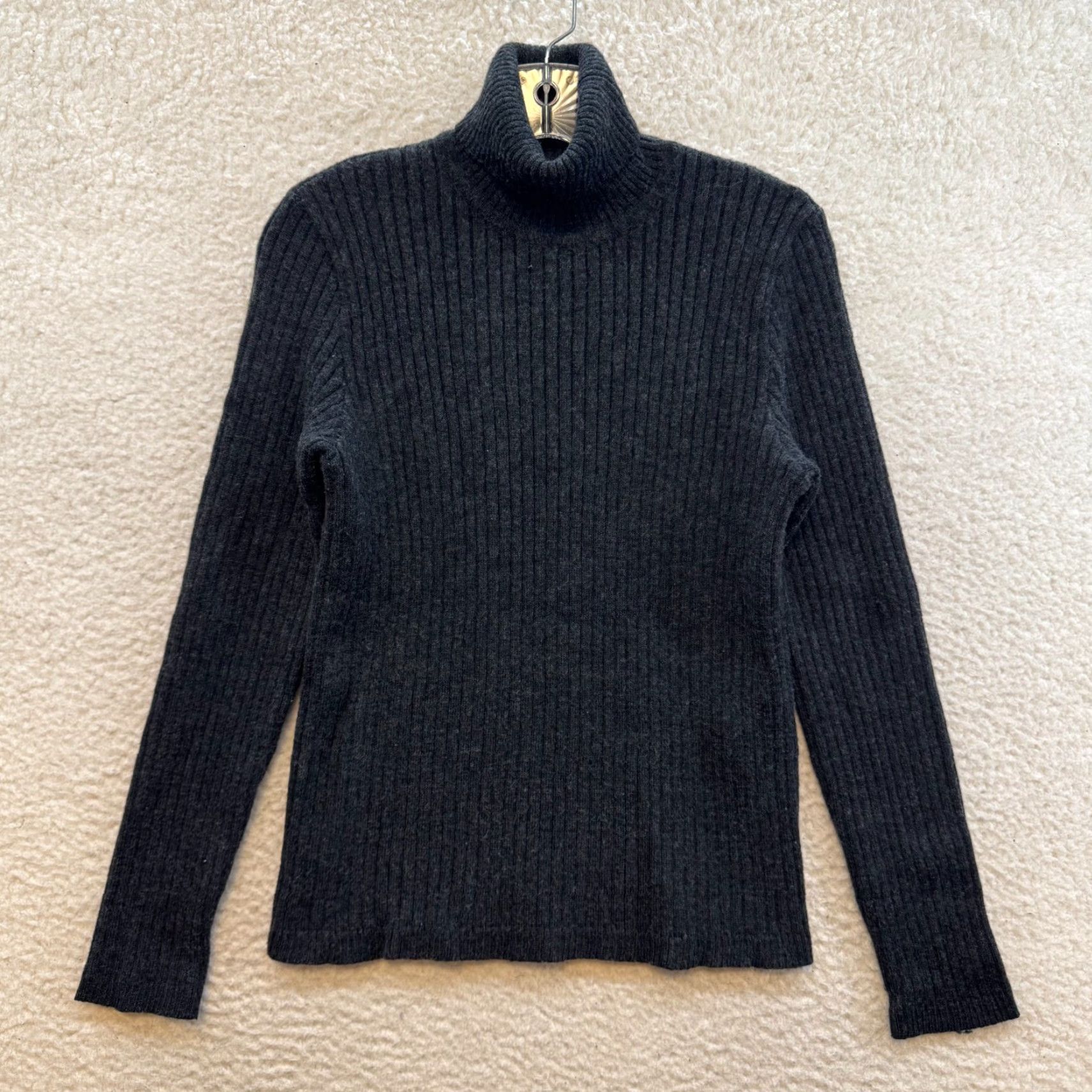 Zara VINTAGE Zara Sport Wool Blend Turtleneck Sweater Medium Large Grey Rib Knit Mens Girls Womens? Size M / US 6-8 / IT 42-44 - 2 Thumbnail