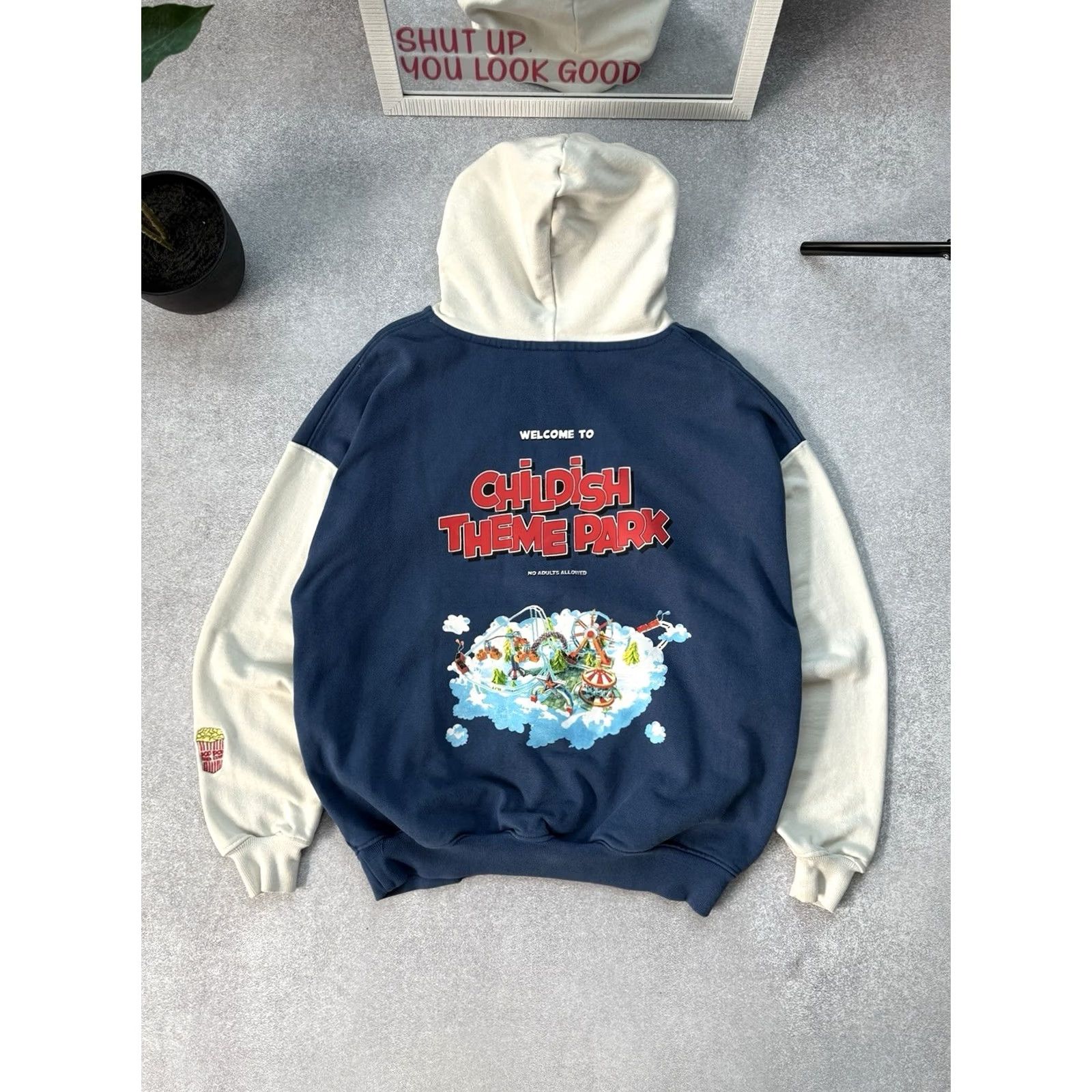 Vintage VINTAGE Childish Hoodie Blue Logo 90s Y2K Theme Park Large Mens M Crew Neck Graphic Print Nike? Size US M / EU 48-50 / 2 - 2 Thumbnail