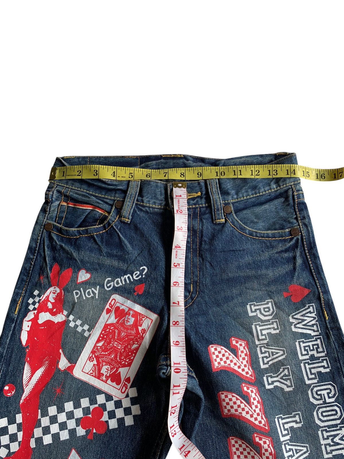 Other RARE💥CO&LU SELVEDGE PLAY GAME DISTRESSED DENIM🎌 Size US 29 - 19 Thumbnail