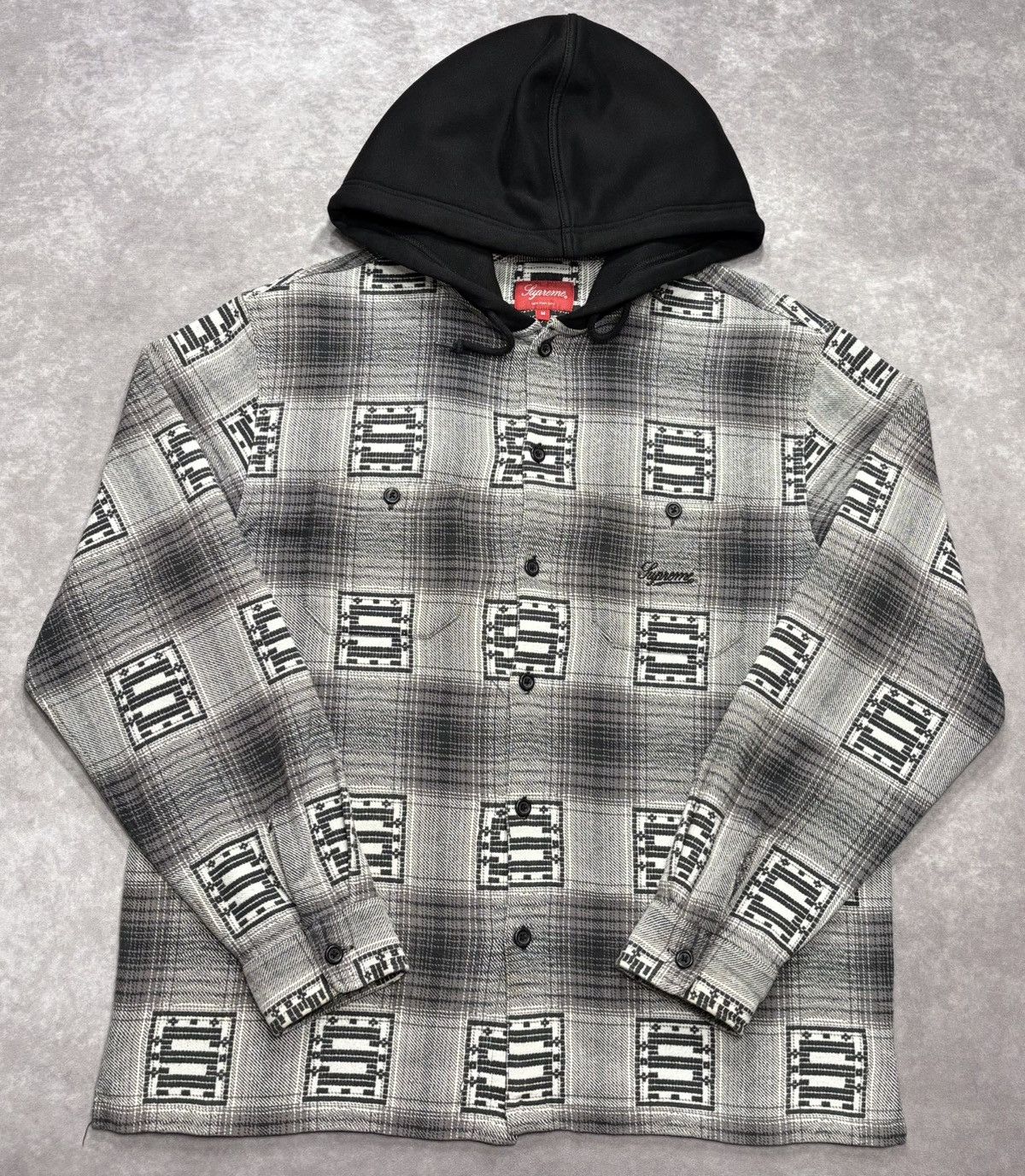 Supreme Shadow Plaid Hooded Shirt | Grailed