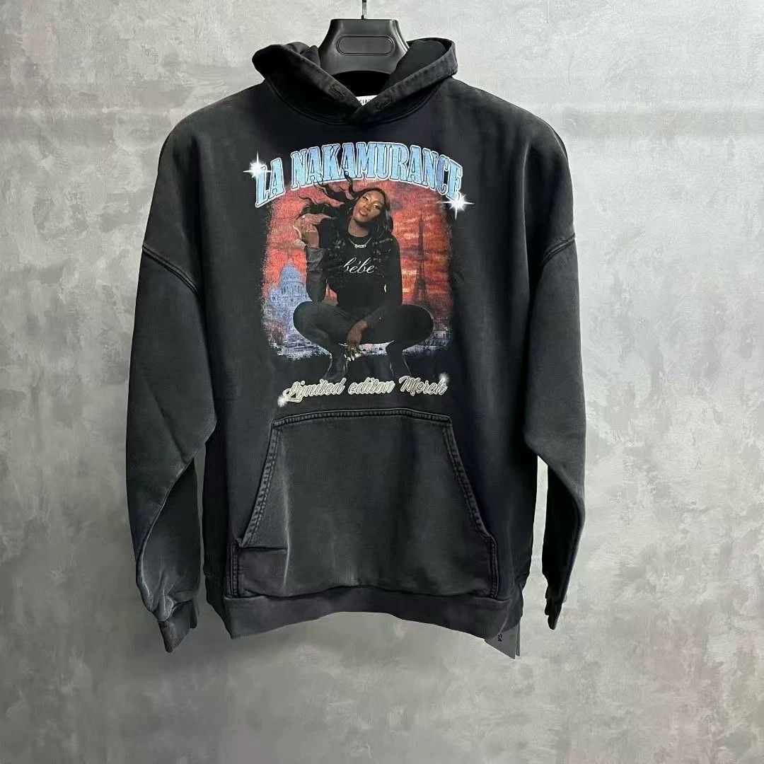 Balenciaga Balenciaga Fleece Graphic Black Hoodie 1 Men Size US XS / EU 42 / 0 - 1 Thumbnail