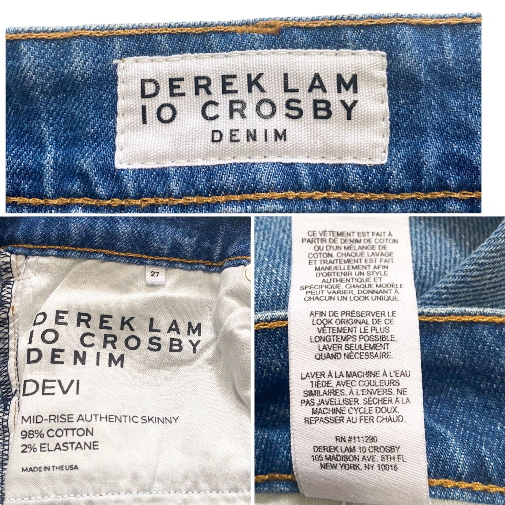 Derek Lam 10 Crosby Derek Lam 10 Crosby Mid Rise Authentic Devi Skinny Blue Jean Size 27" / US 4 / IT 40 - 6 Thumbnail
