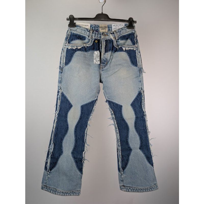 Gallery Dept. o1rshd1 Patchwork Flared Denim Jeans in Indigo Blue Size US 30 / EU 46 - 10 Thumbnail