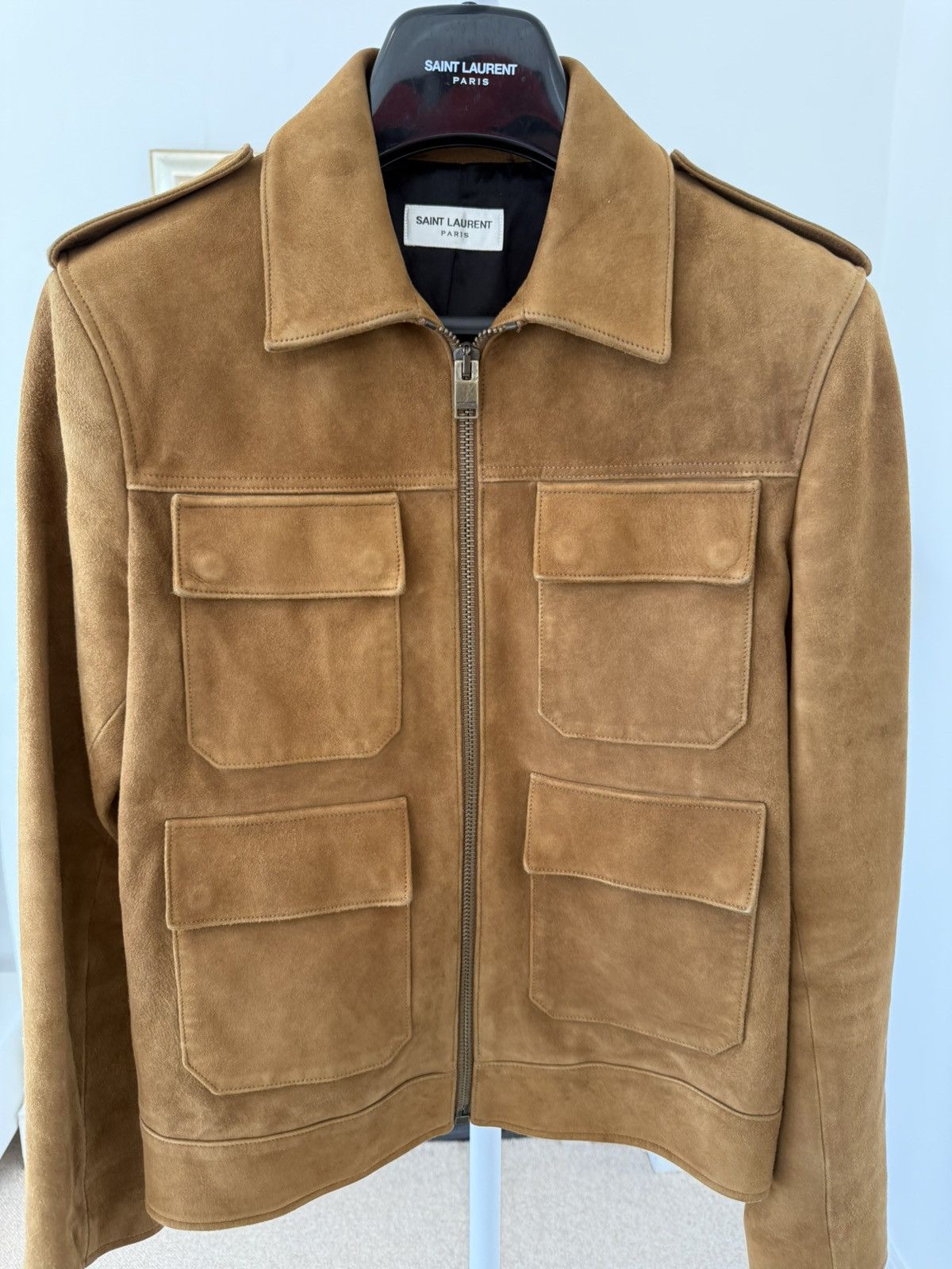 Hedi Slimane × Saint Laurent Paris FW13 Saint Laurent Goat Leather Tan Suede Jacket Size US M / EU 48-50 / 2 - 7 Thumbnail