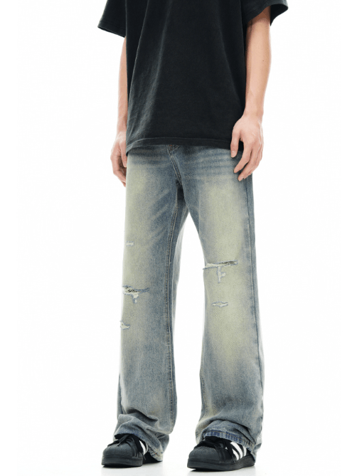 Japanese Brand × Jean American men's washed straight ripped jeans y2k Size US 32 / EU 48 - 3 Thumbnail