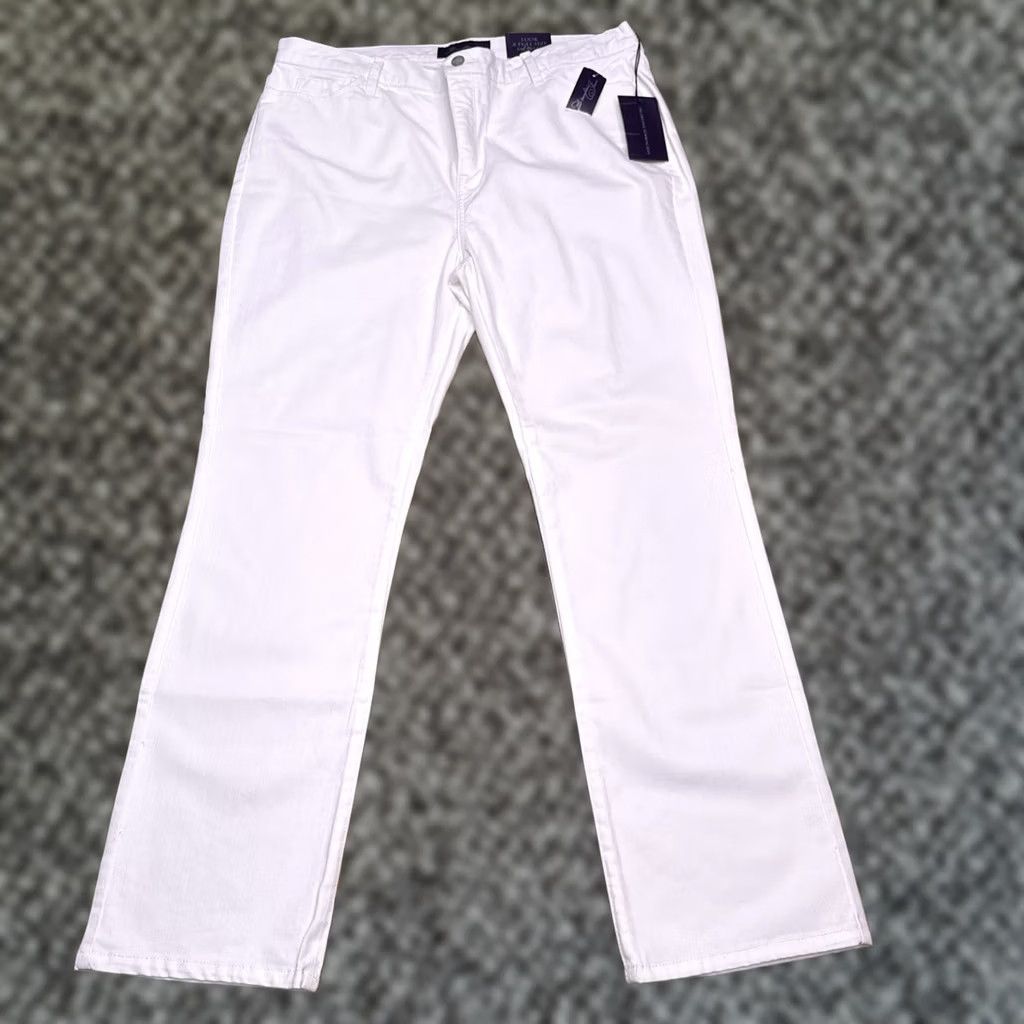 NYDJ NYDJ Straight Jeans 18 White High Rise Stretch New Womens Jeans 5-Pocket Modern Size 40" / US 18 - 1 Thumbnail
