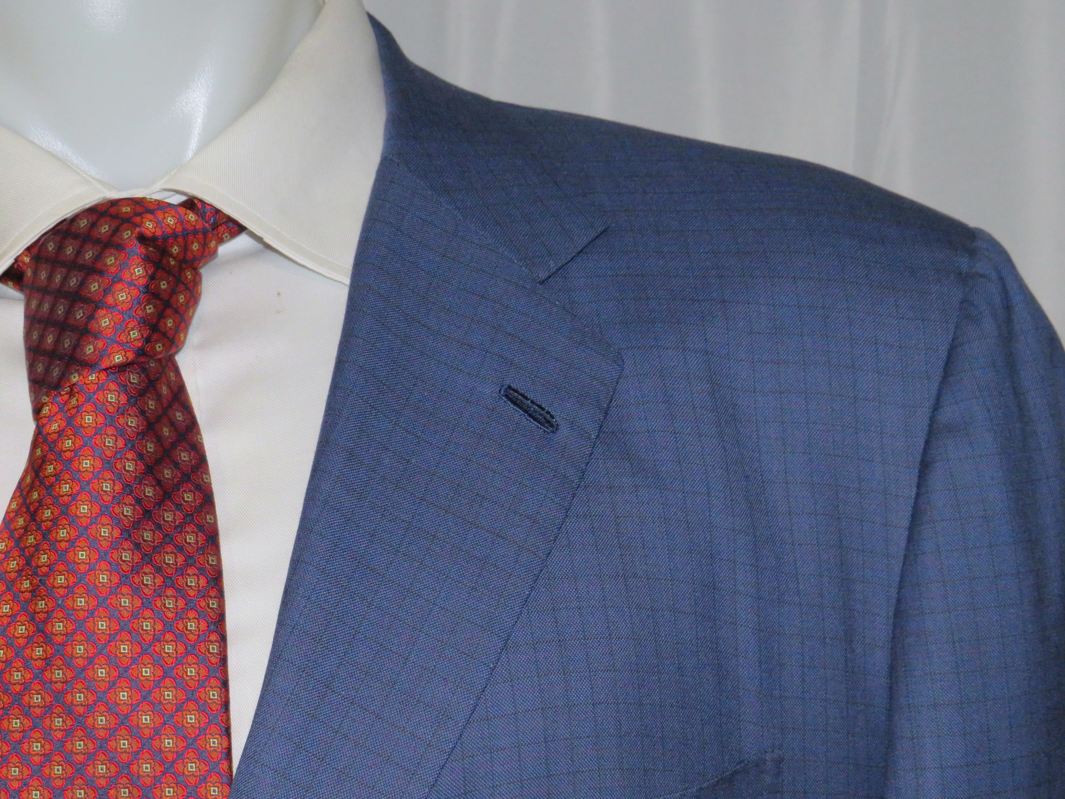 Kiton 14 Micron Mod Ego Blue Plaid Three Roll Two Suit 48R Size 48R - 6 Thumbnail