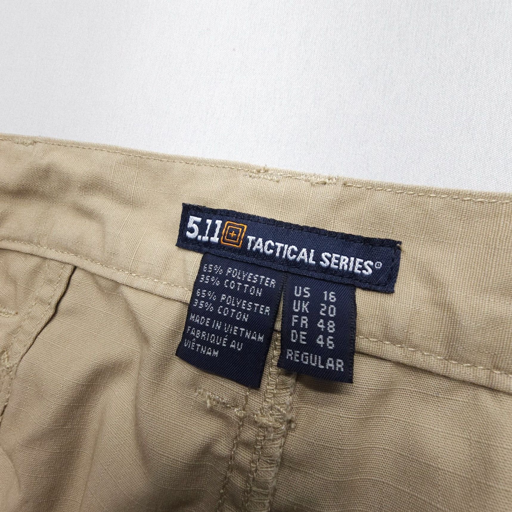 Vintage 5.11 Tactical Taclite Pro Ripstop Pants Size 16 Tan Cargo Utility Workwear Womens Size 38" / US 16 / IT 52 - 3 Thumbnail