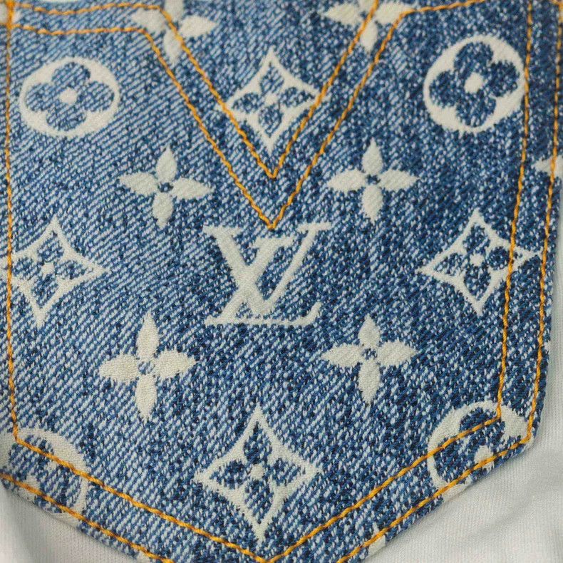 Louis Vuitton Louis Vuitton White denim presbyopic pocket chain short sle Size US M / EU 48-50 / 2 - 8 Thumbnail