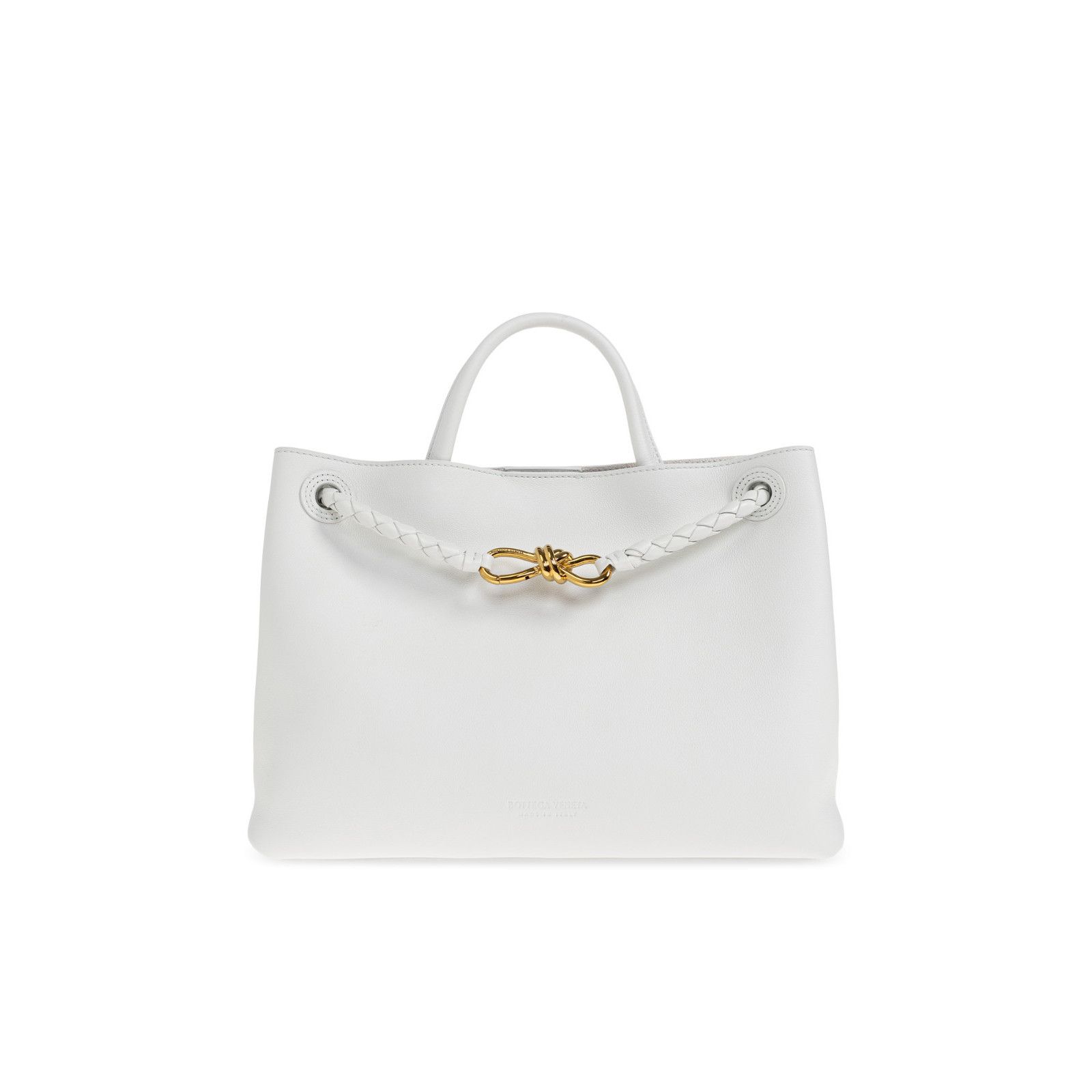 Bottega Veneta BOTTEGA VENETA Andiamo Medium $5700 White Leather Top Handle Size ONE SIZE - 1 Thumbnail