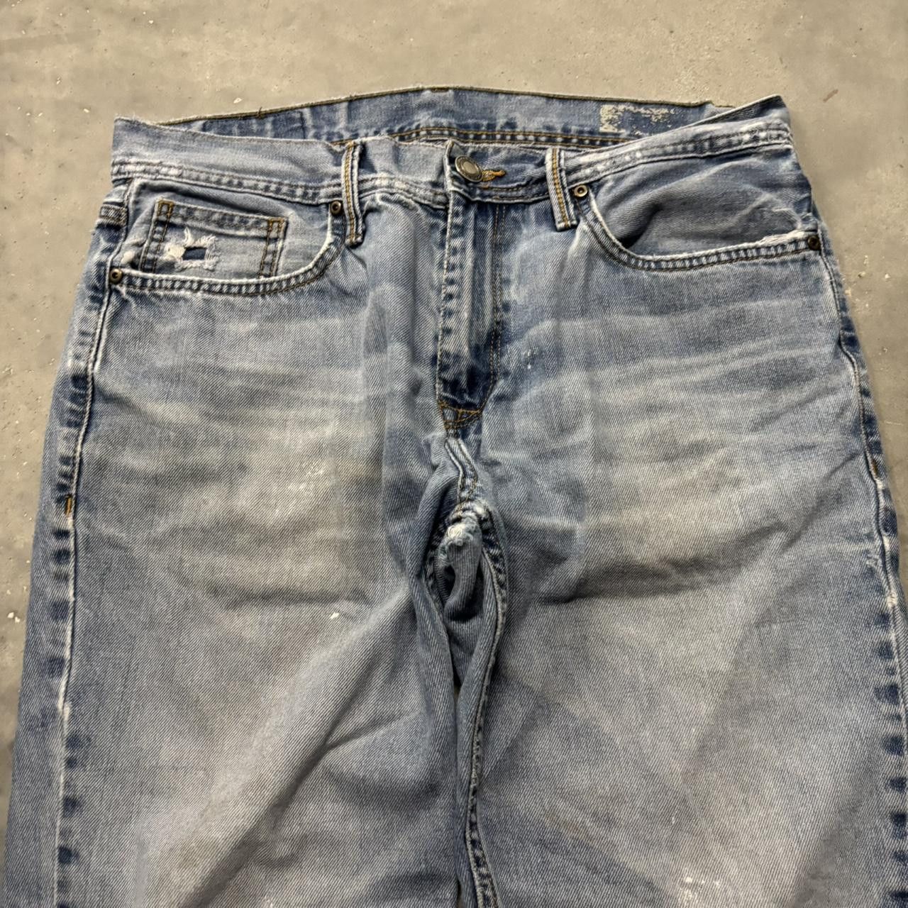 Japanese Brand × Vintage Crazy Vintage Y2K/2000s Grunge Faded Wash Distressed Denim Jeans! Size US 31 - 3 Thumbnail