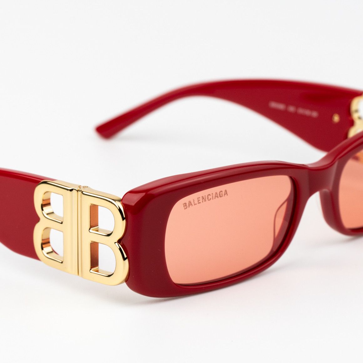 Balenciaga NEW Balenciaga BB0096S 003 Red Rectangle Unisex Sunglasses Size ONE SIZE - 6 Thumbnail