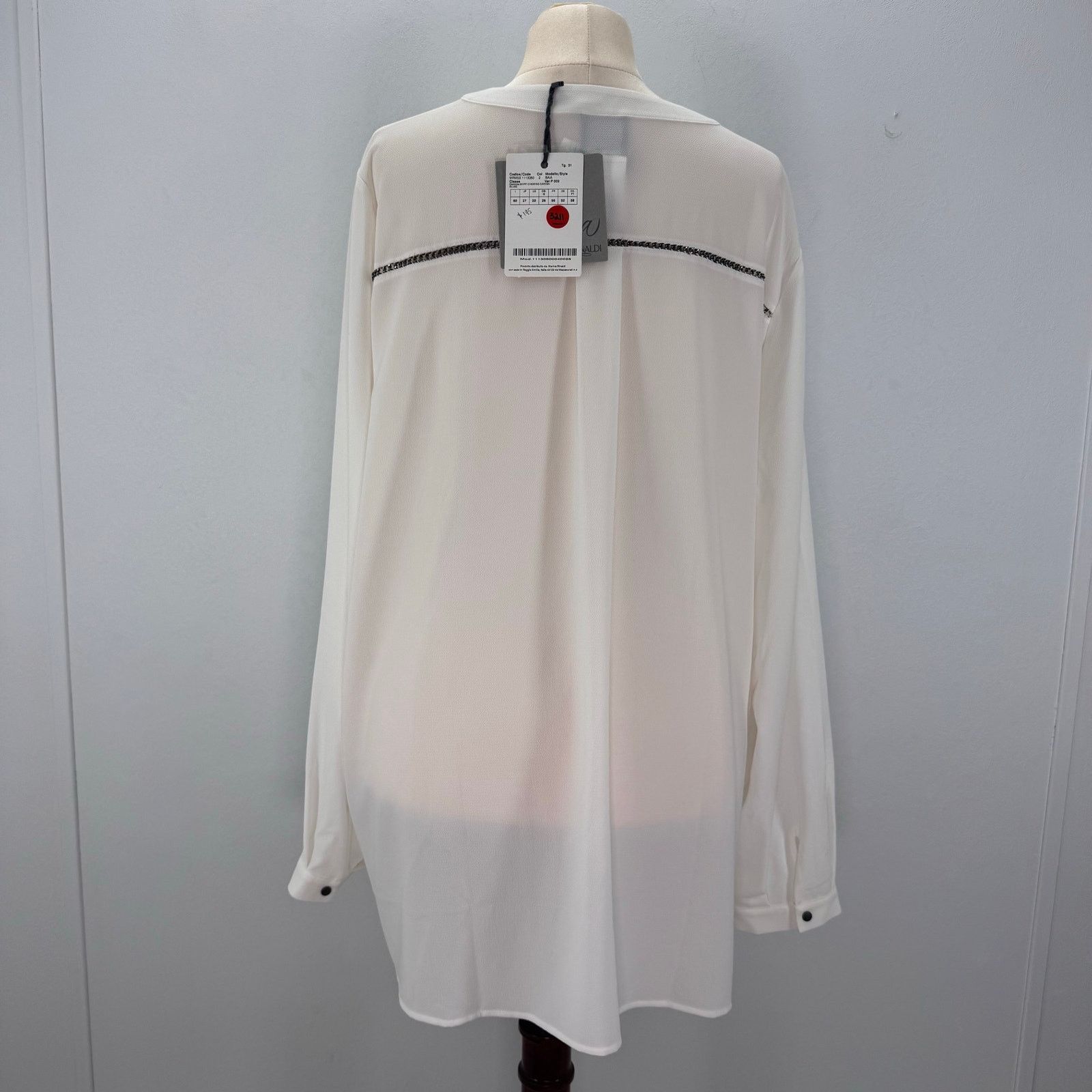 Marina Rinaldi Marina Rinaldi White Button Up Chain Blouse 31/US 22 Neutral Size 3XL / US 20-22 - 6 Thumbnail