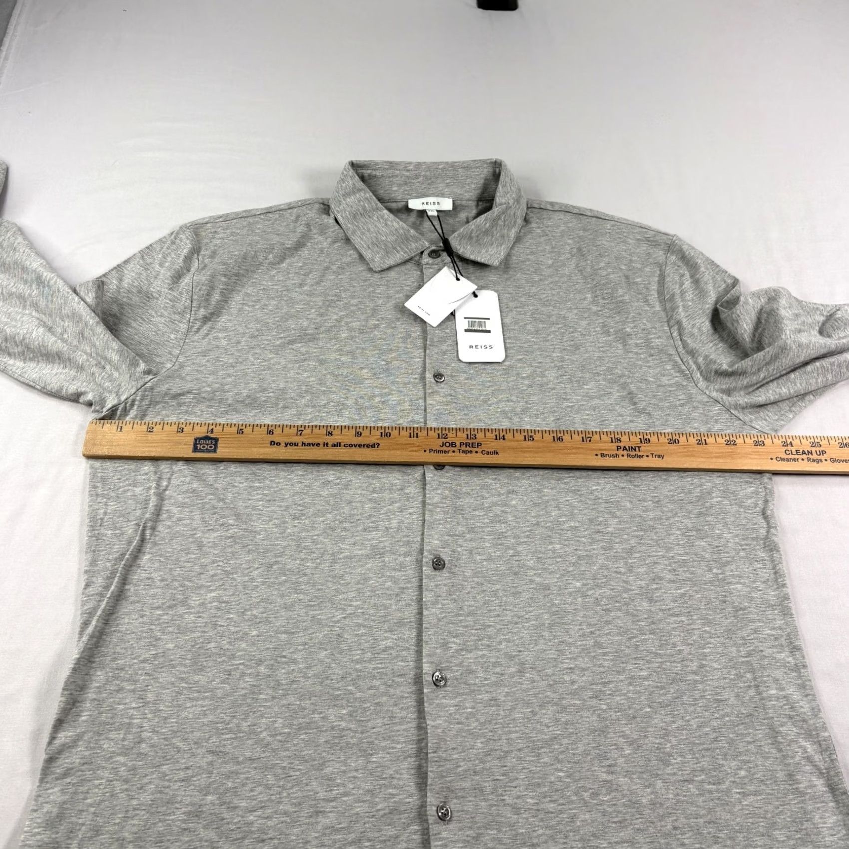 Reiss Reiss Shirt Mens 2XL Gray Button-Up Long Sleeve Hendon Stretch Casual NEW Size US XXL / EU 58 / 5 - 4 Thumbnail