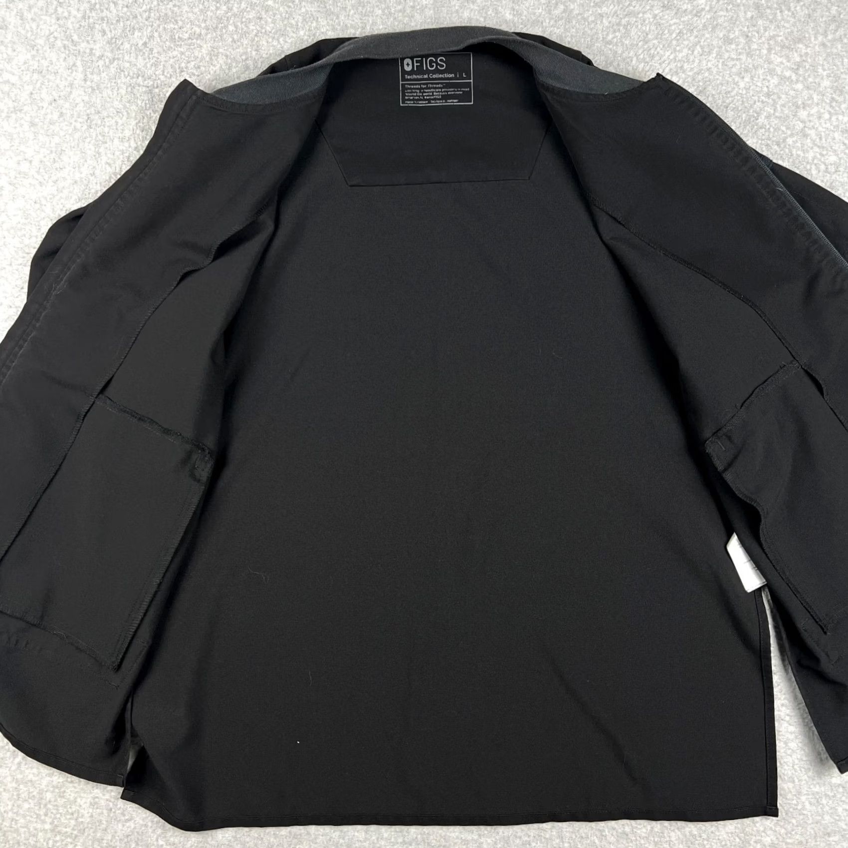 ELLERY FIGS Bellery Jacket Bomber Zip Scrub Lab Medical Coat Technical Large Black Women L Polyester Solid Size US L / EU 52-54 / 3 - 3 Thumbnail