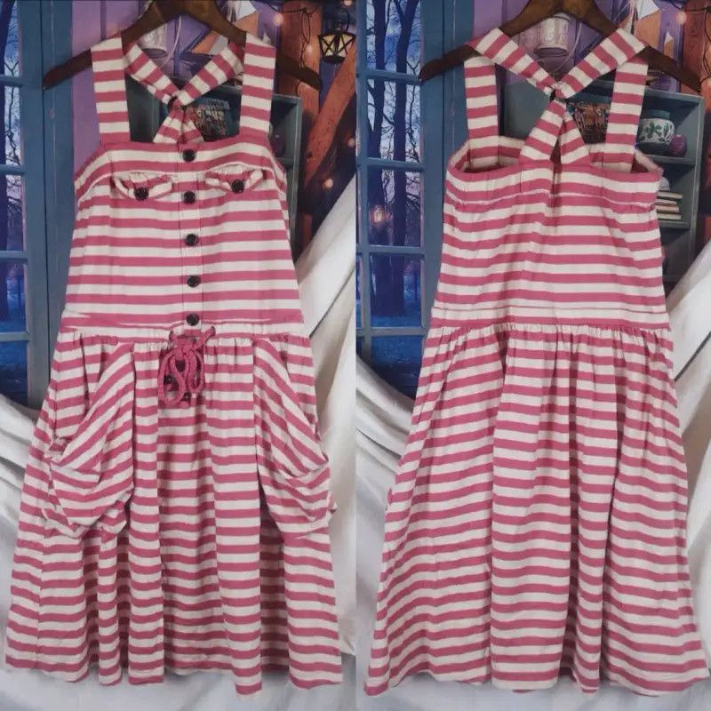 Burberry Burberry Pink Striped Cotton Summer Dress Size M / US 6-8 / IT 42-44 - 1 Thumbnail
