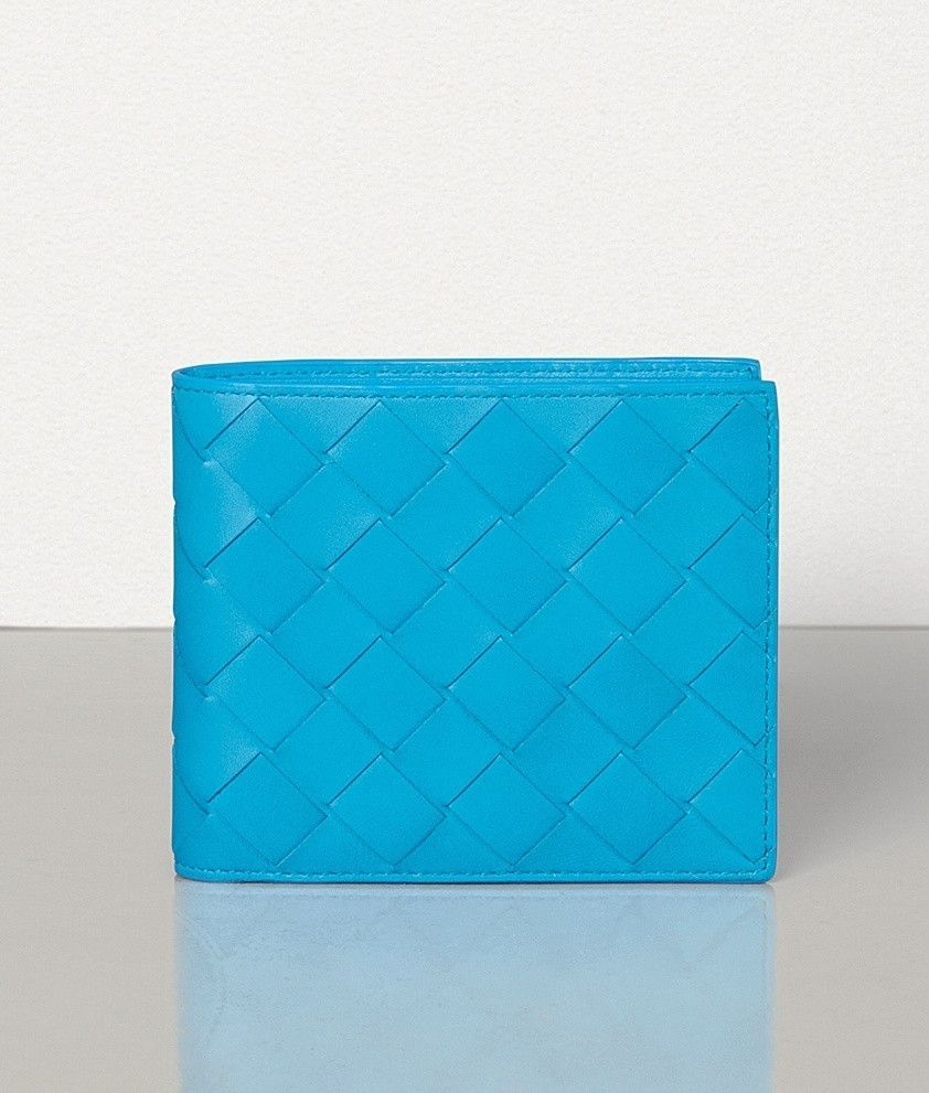 oc11z1023 Intrecciato Bifold Wallet in Light Blue