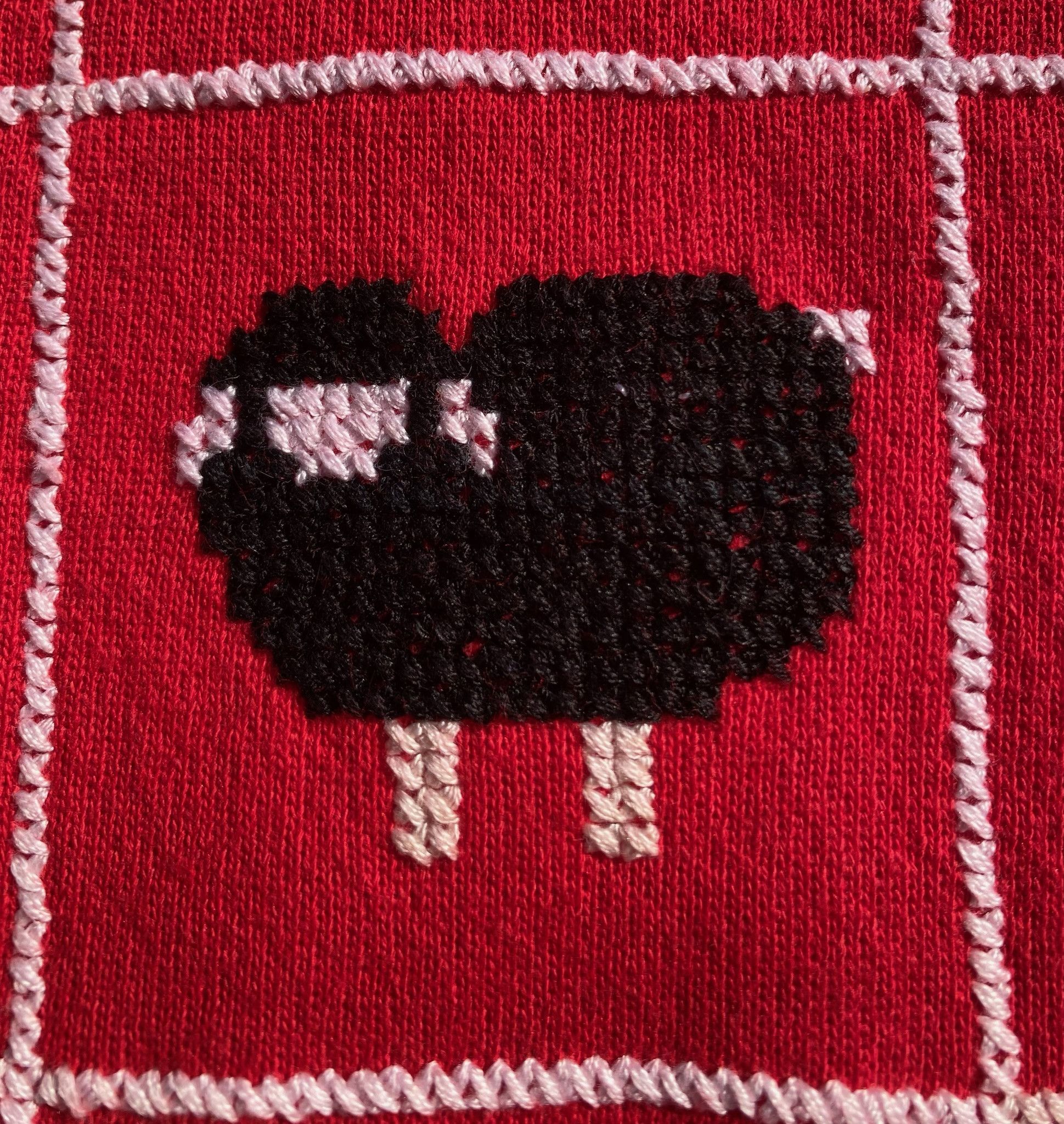 Other 80’s Black Sheep Cross Stitch Red Sweatshirt Womens Small Size S / US 4 / IT 40 - 4 Thumbnail