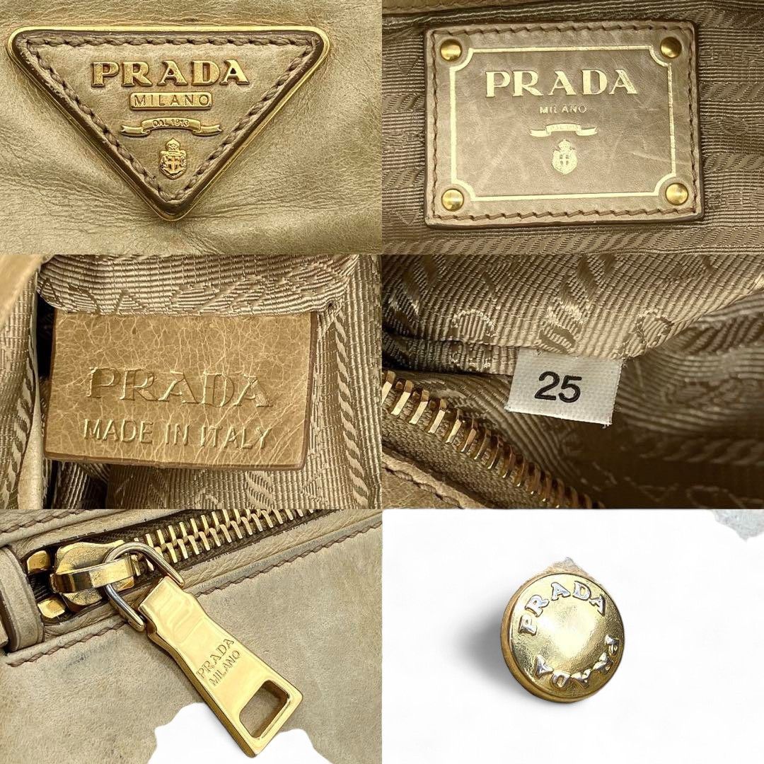 Prada Prada - Beige Leather Shoulder Bag 2Way Handbag Size ONE SIZE - 7 Thumbnail