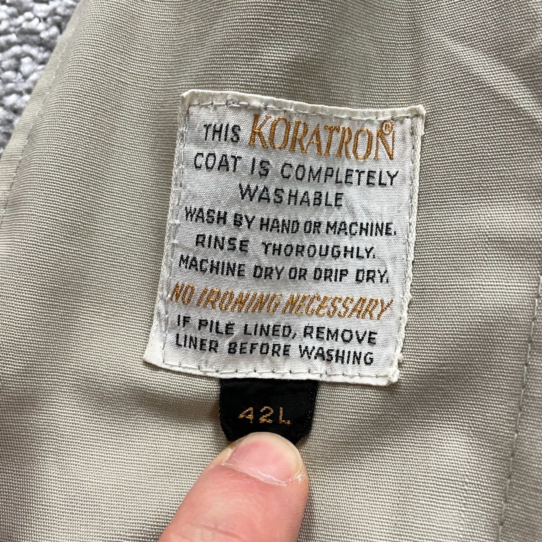 Vintage Koratron Trench Coat Mens 42 Brown Long Open Lined Collared Outdoor Casual Jacket Size US XS / EU 42 / 0 - 7 Thumbnail