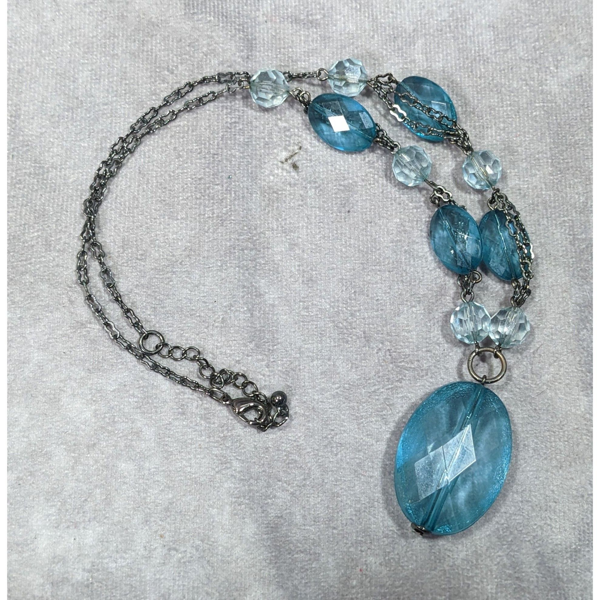 Other Translucent Blue Gemmed Beaded Pendant Necklace Size ONE SIZE - 7 Thumbnail
