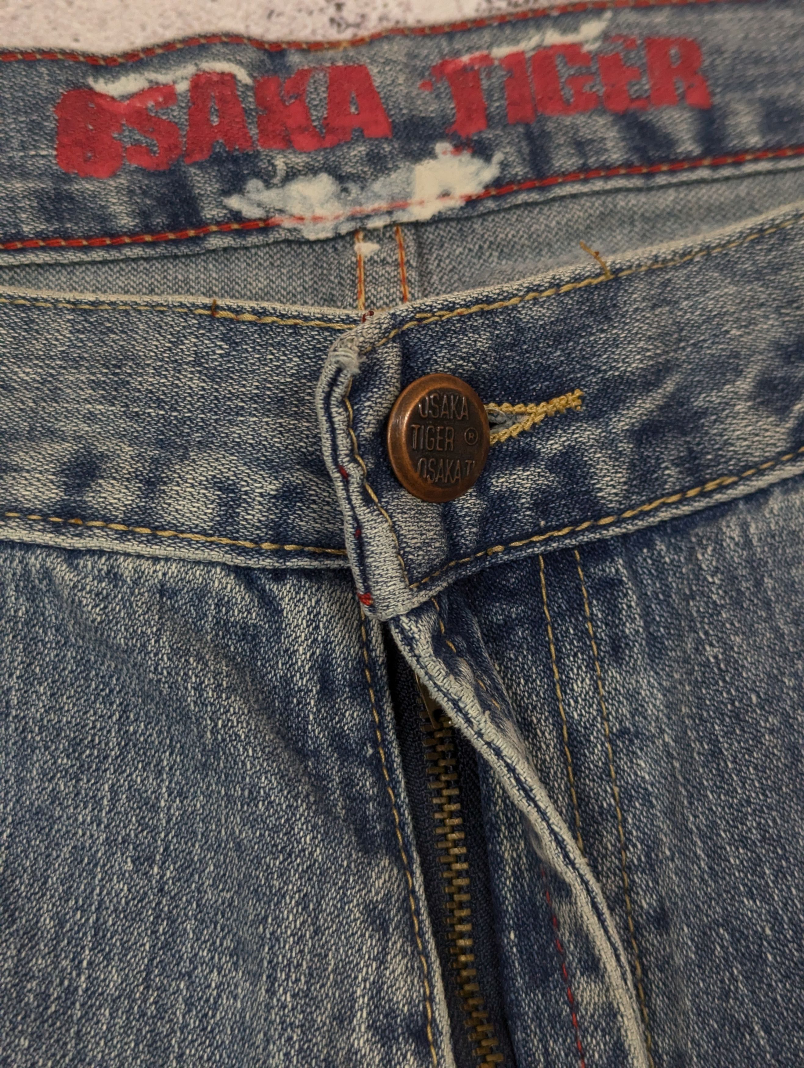 Japanese Brand Osaka Tiger Japanese Distressed Light Blue Jeans Mens Sz 38R Size US 38 / EU 54 - 22 Thumbnail