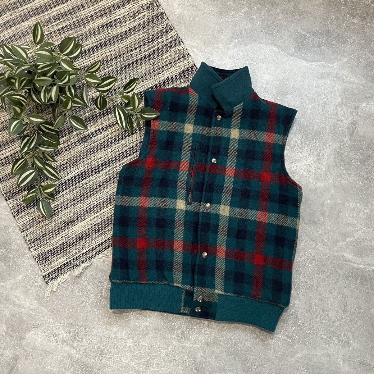 image of Made In USA x Woolrich John Rich Bros Woolrich Tweed Vest Wool 90's 80's 70's 60S Old Money (Size S