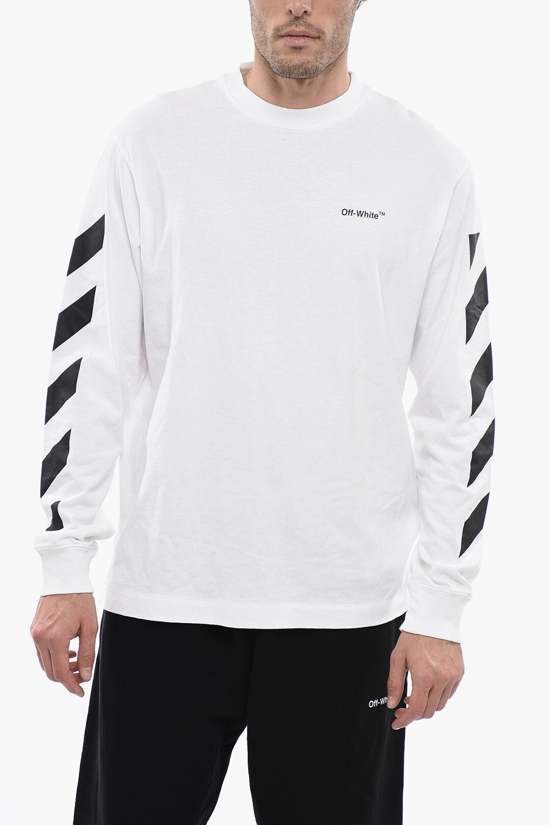image of Off White Og1Mm0424 Permanent Long Sleeve T-Shirt In White, Men's (Size Small)