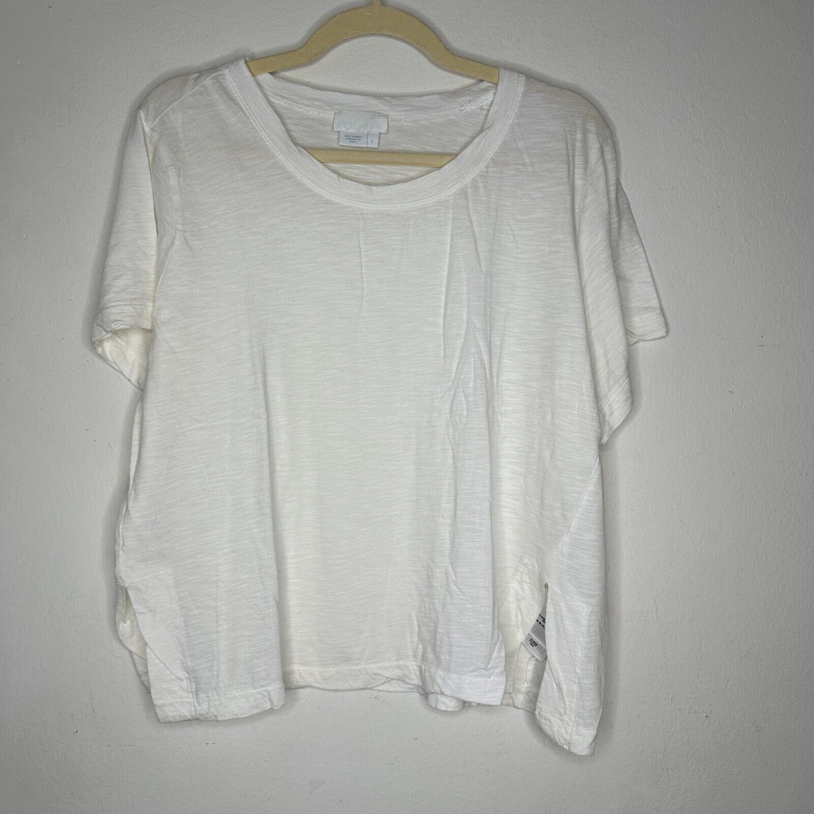 DKNY DKNY Ultra Soft Cream Short Sleeve Round Neck Crop Top L Size L / US 10 / IT 46 - 12 Thumbnail
