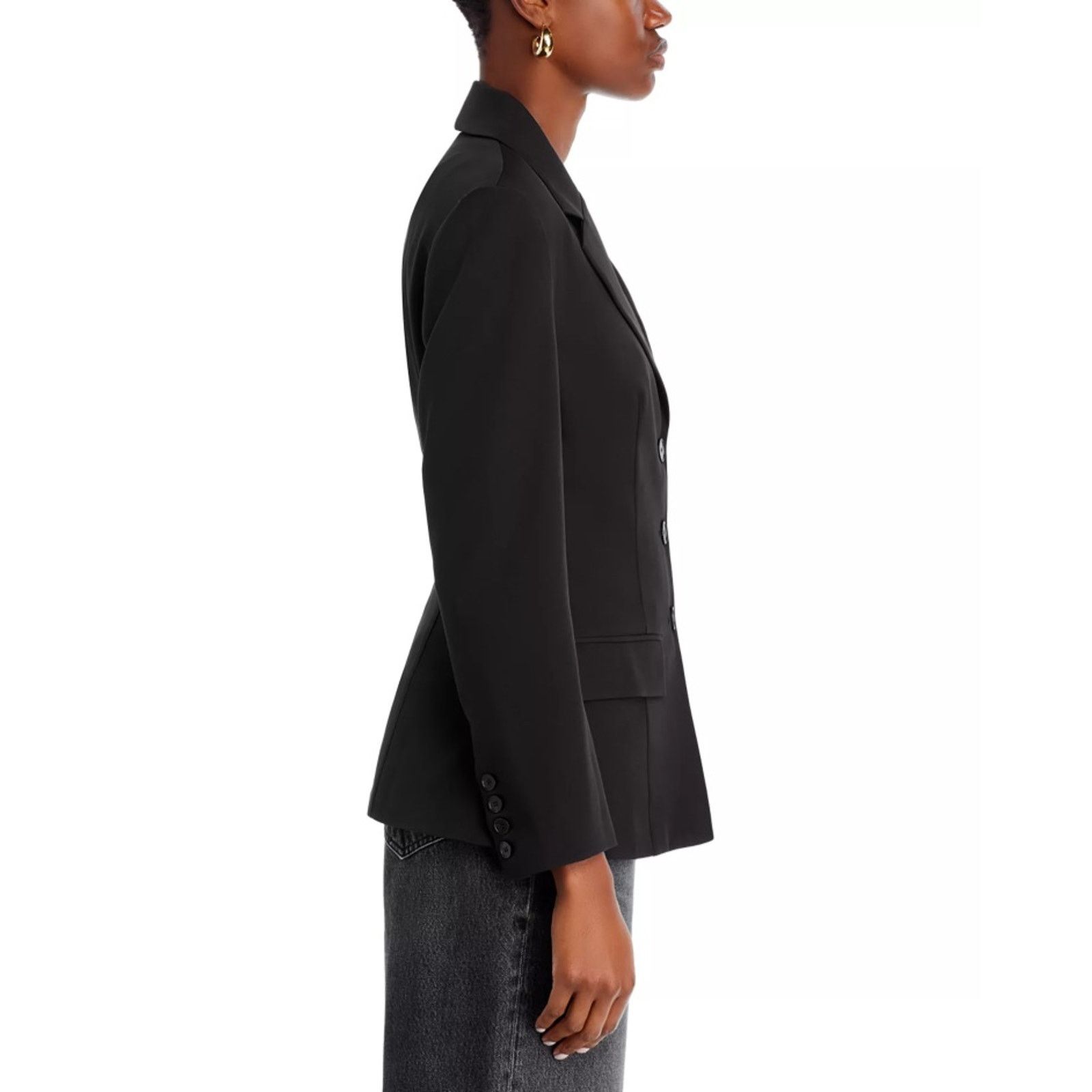 The Unbranded Brand FORE Women Black Classic 3 Button Formal Suit Blazer Size L Size L / US 10 / IT 46 - 3 Thumbnail