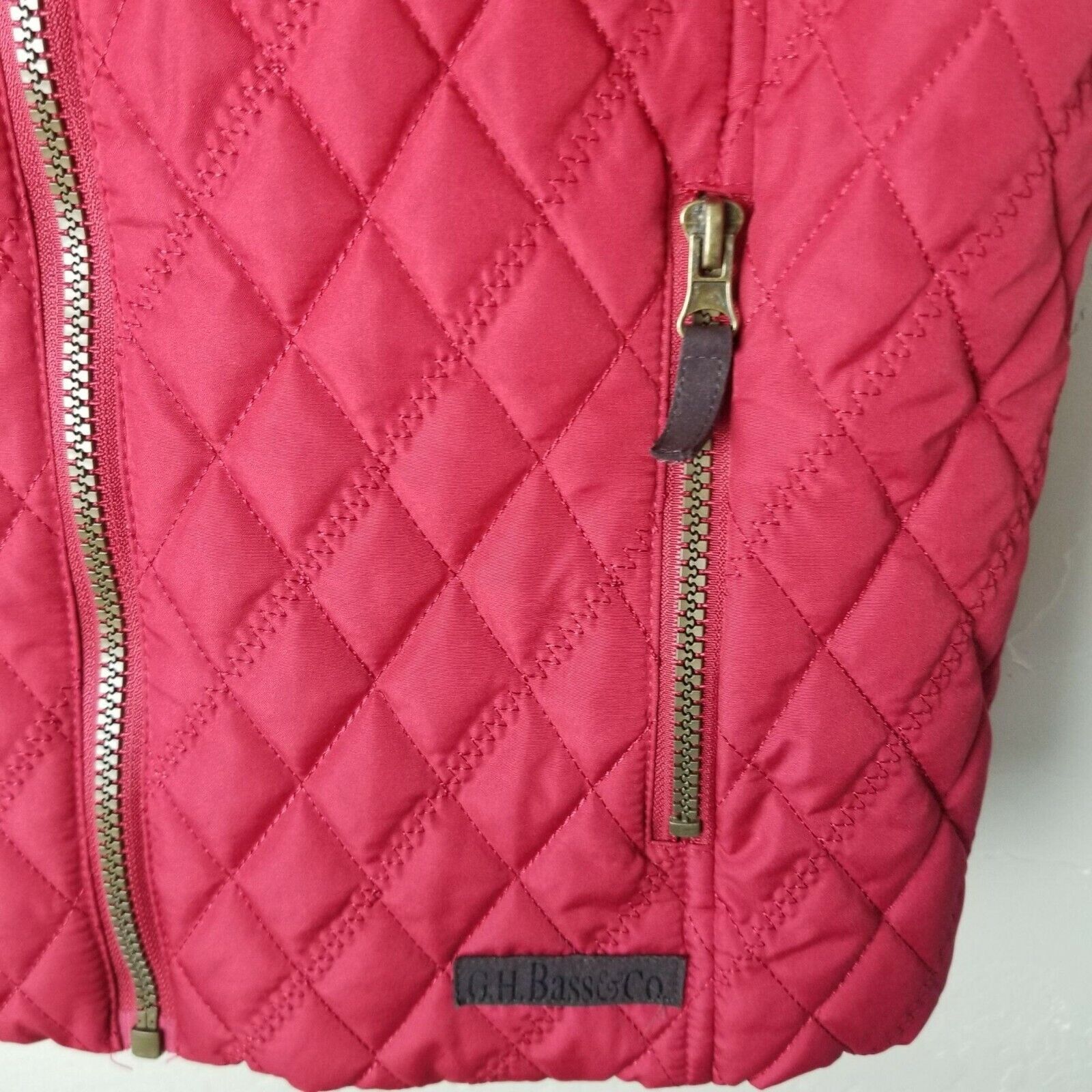 G.H. Bass & Co. GH Bass & Co. Womens Quilted Puffer Vest Diamond Full Zip S Size S / US 4 / IT 40 - 3 Thumbnail