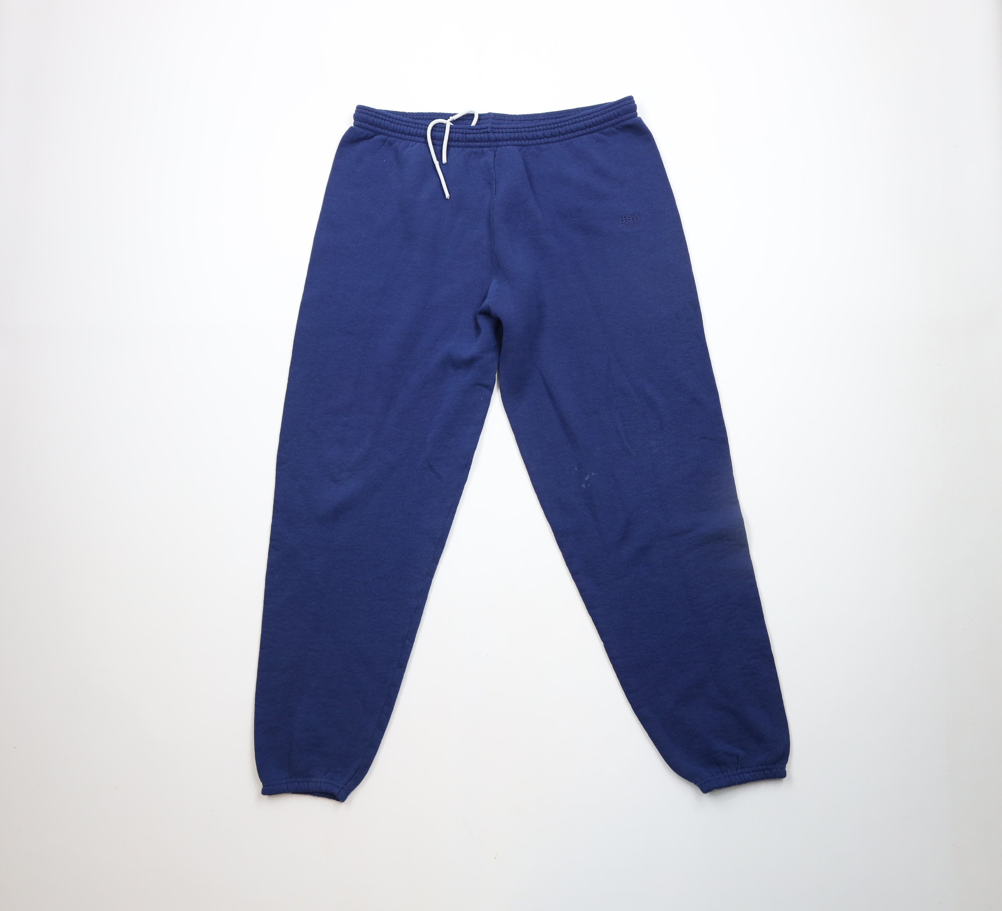 Vintage Vintage 90s USA Olympics Cuffed Sweatpants Joggers Blue USA Size US 36 / EU 52 - 1 Thumbnail