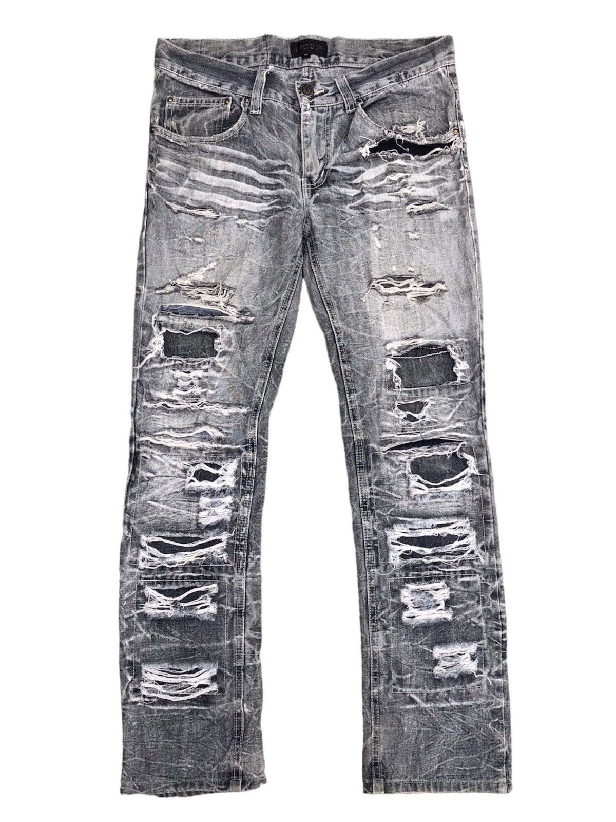 image of Vintage Japanese Distressed Lowbox Denim Pants Ifsixwasnine Lgb in Grey, Men's (Size 30)