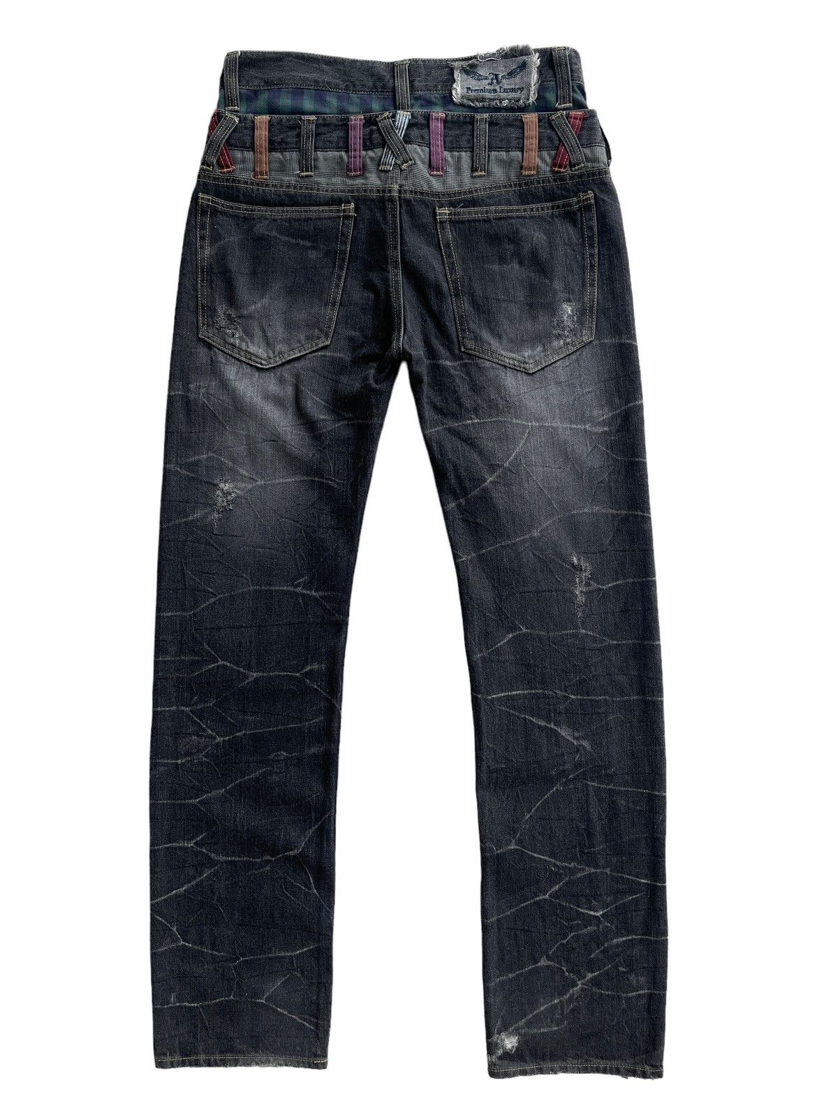 Japanese Brand Antfui Double Waist Distressed Rusty Denim Size US 31 - 2 Thumbnail