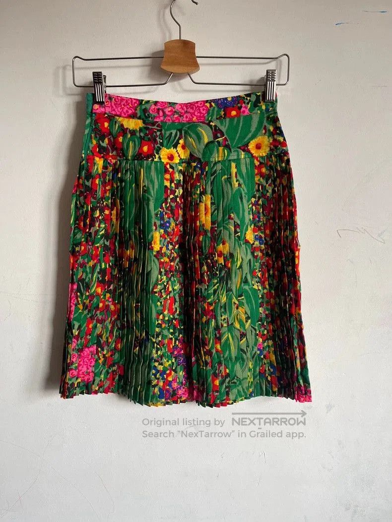 Kenzo Kenzo 90s Floral Wool Pleated Skirt. Size US 34 / EU 50 - 5 Thumbnail