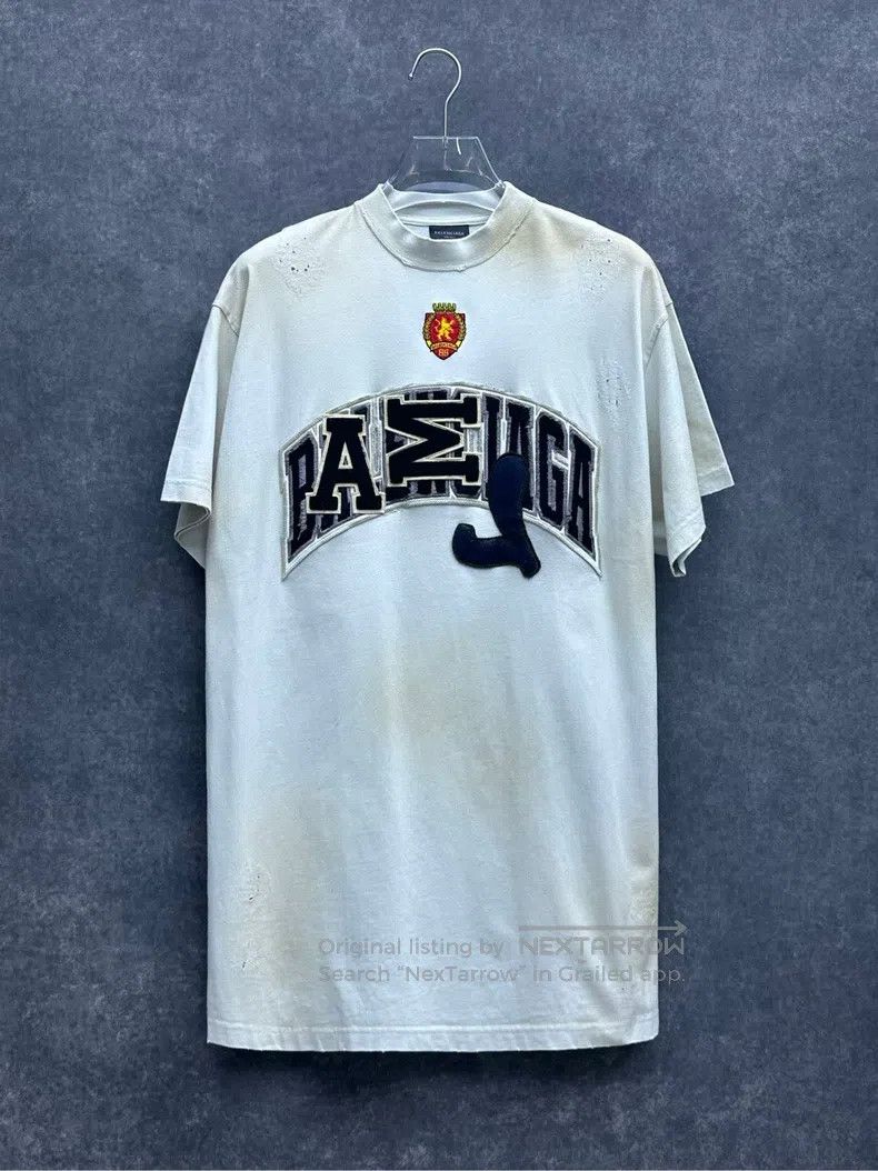 Balenciaga Balenciaga Man Utd Distressed Dye Destroyed Short Sleeve Size US S / EU 44-46 / 1 - 1 Thumbnail