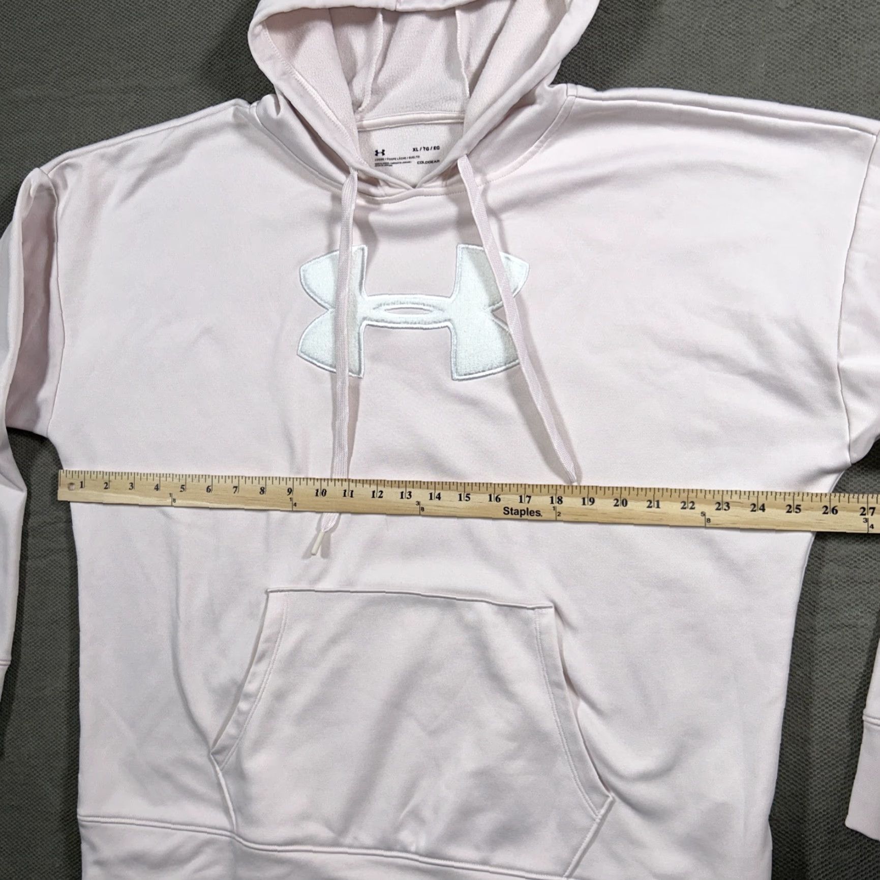 Under Armour Under Armour Hoodie Womens XL Light Pink Pullover Logo Pockets Hooded All Seasons Casual Activewear Sweatshirt Size XL / US 12-14 / IT 48-50 - 5 Thumbnail