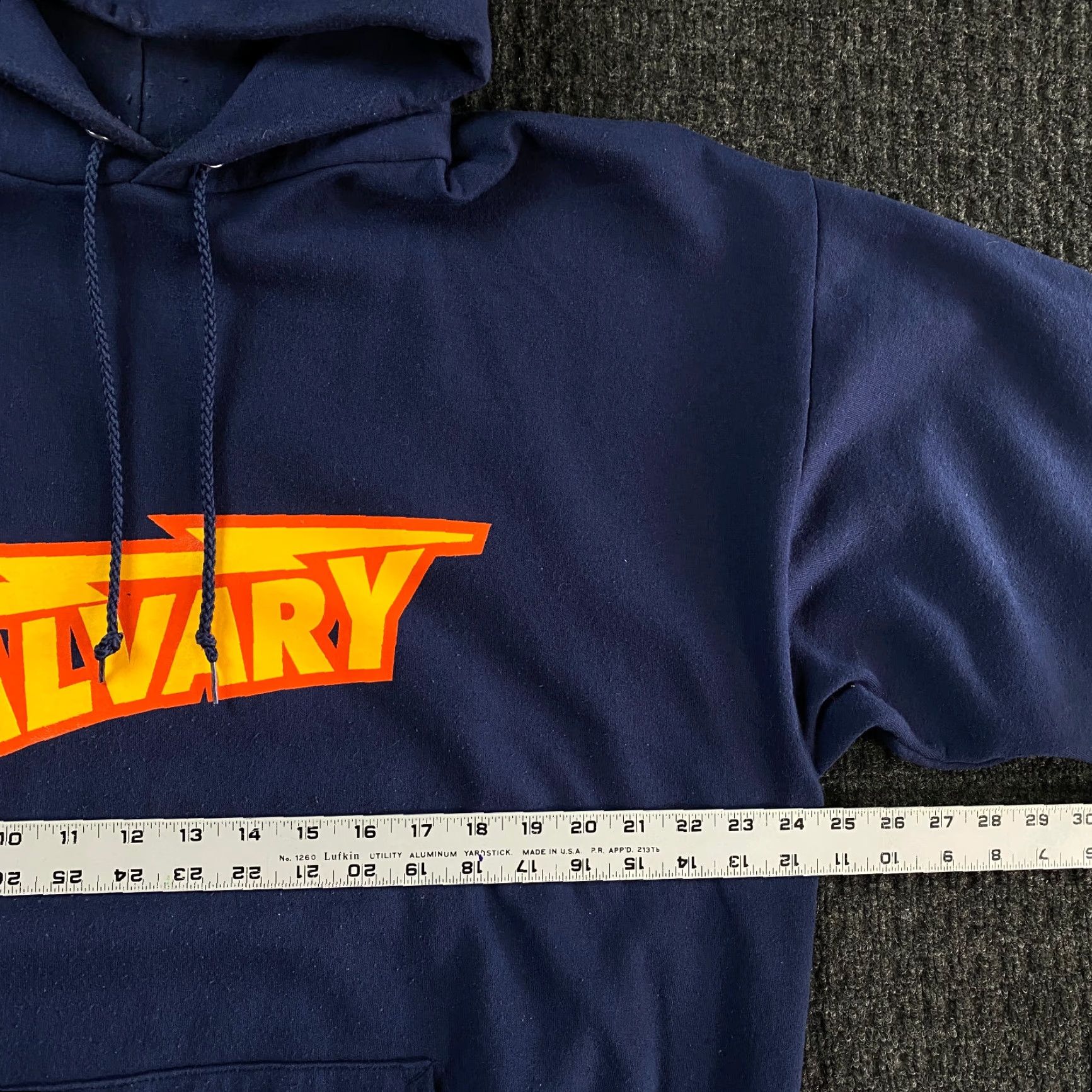Vintage VINTAGE Calvary Hoodie Hooded Sweatshirt Navy Blue Lightning Bolt XL Size US XL / EU 56 / 4 - 6 Thumbnail