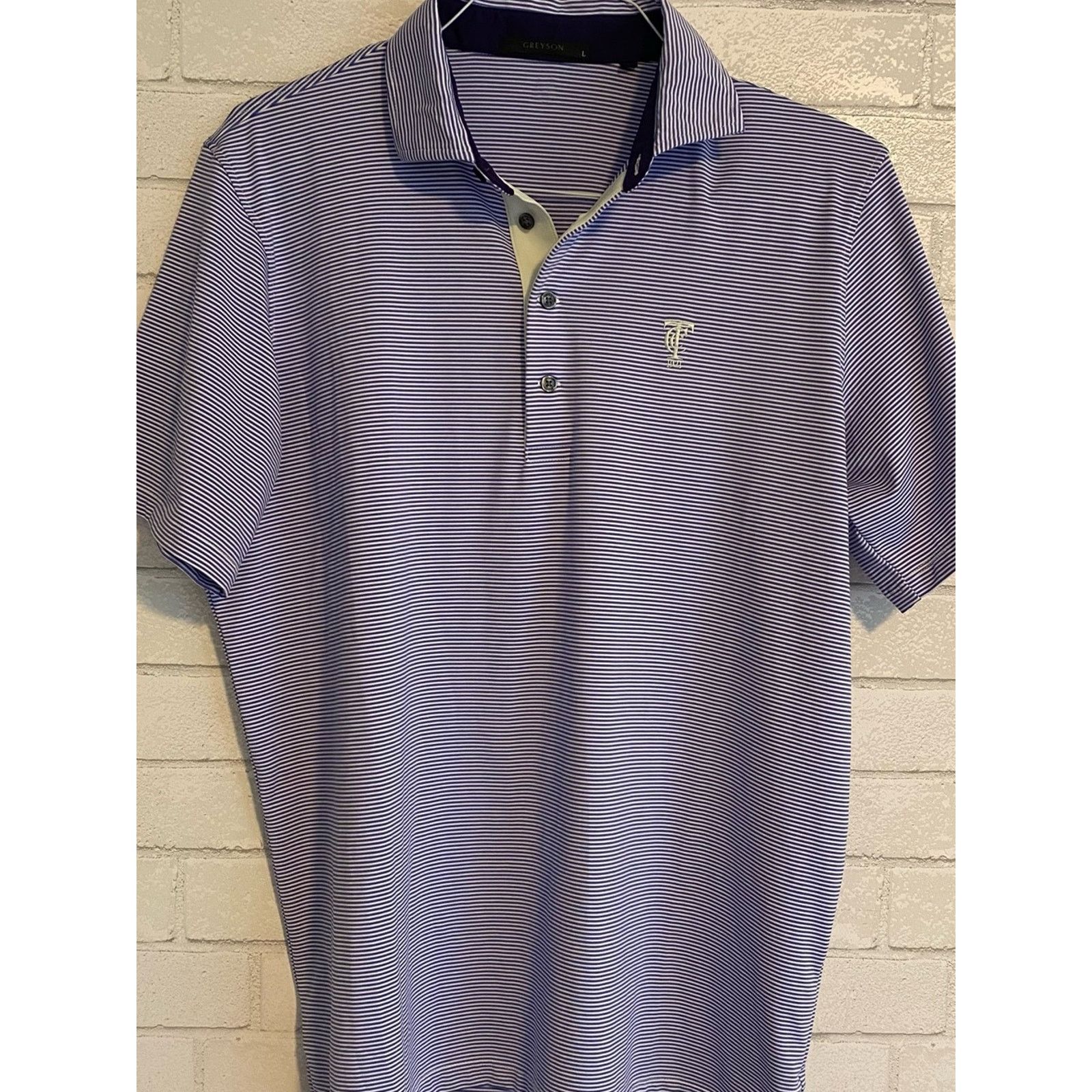 Grenson GREYSON $110 Tavistock Quogue Striped Purple Polo L Size US L / EU 52-54 / 3 - 3 Thumbnail