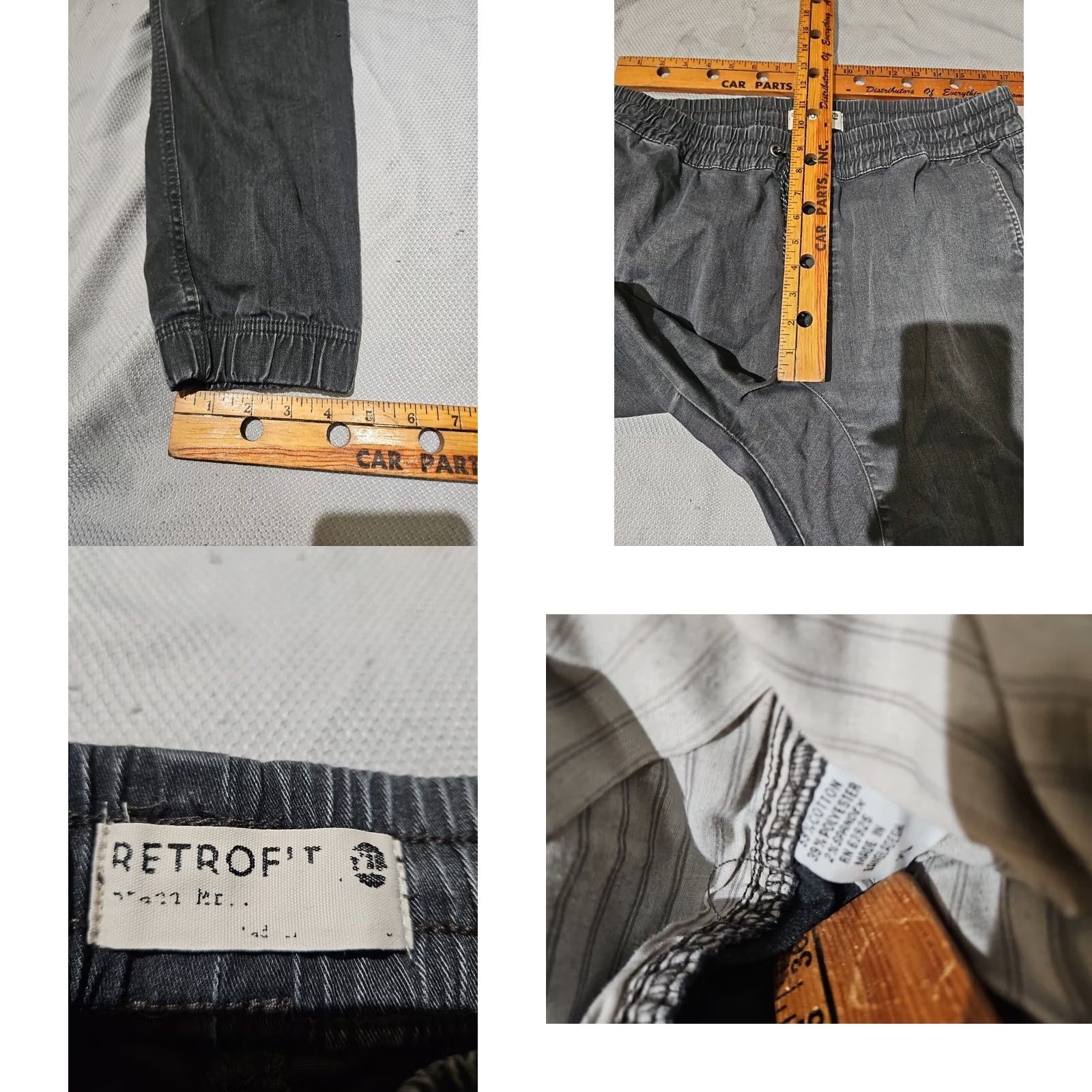 Vintage VINTAGE Retrofit Pants Mens Black XL Faded Grunge Tapered Drawstring Casual Pocket Size 40" / US 18 - 8 Thumbnail