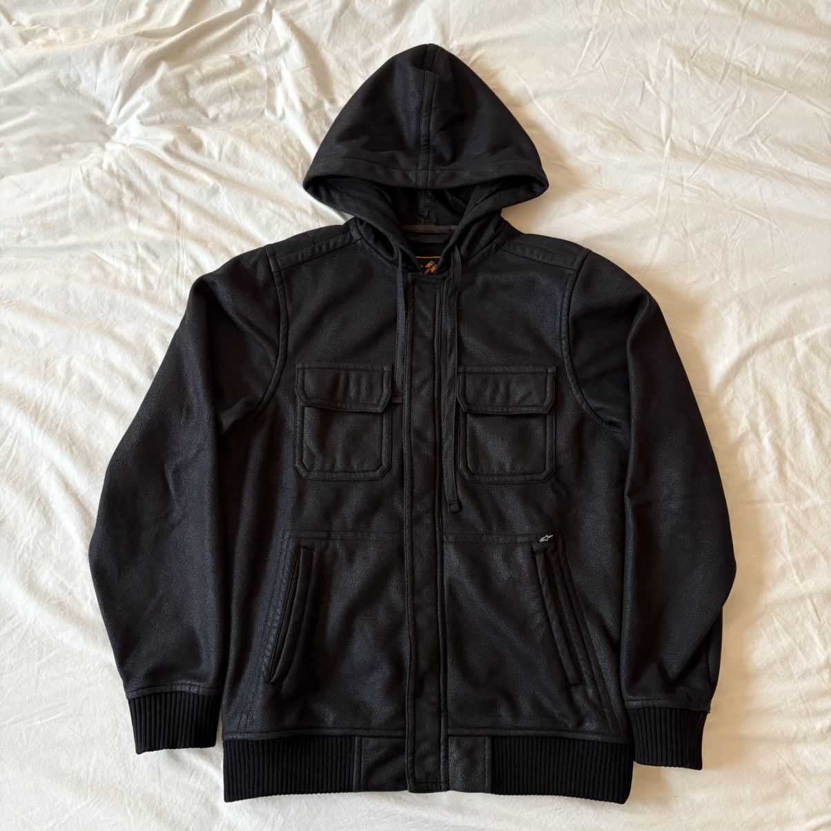 Alpinestars Alpinestars Black Hooded Faux Leather Jacket Size US M / EU 48-50 / 2 - 1 Thumbnail