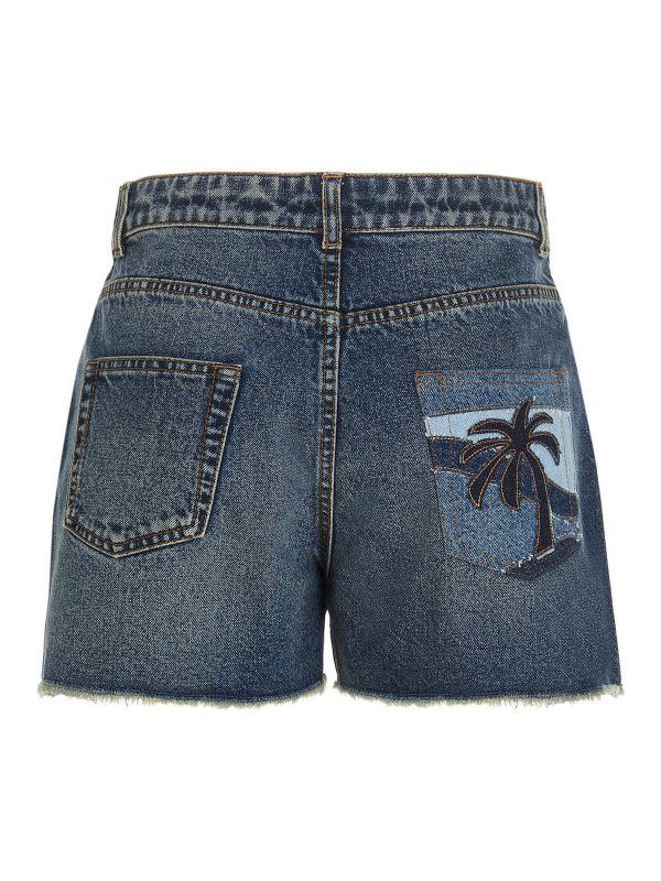 Palm Angels o1y1125 Denim Short in Blue Size 25" / US 0 / IT 36 - 2 Thumbnail