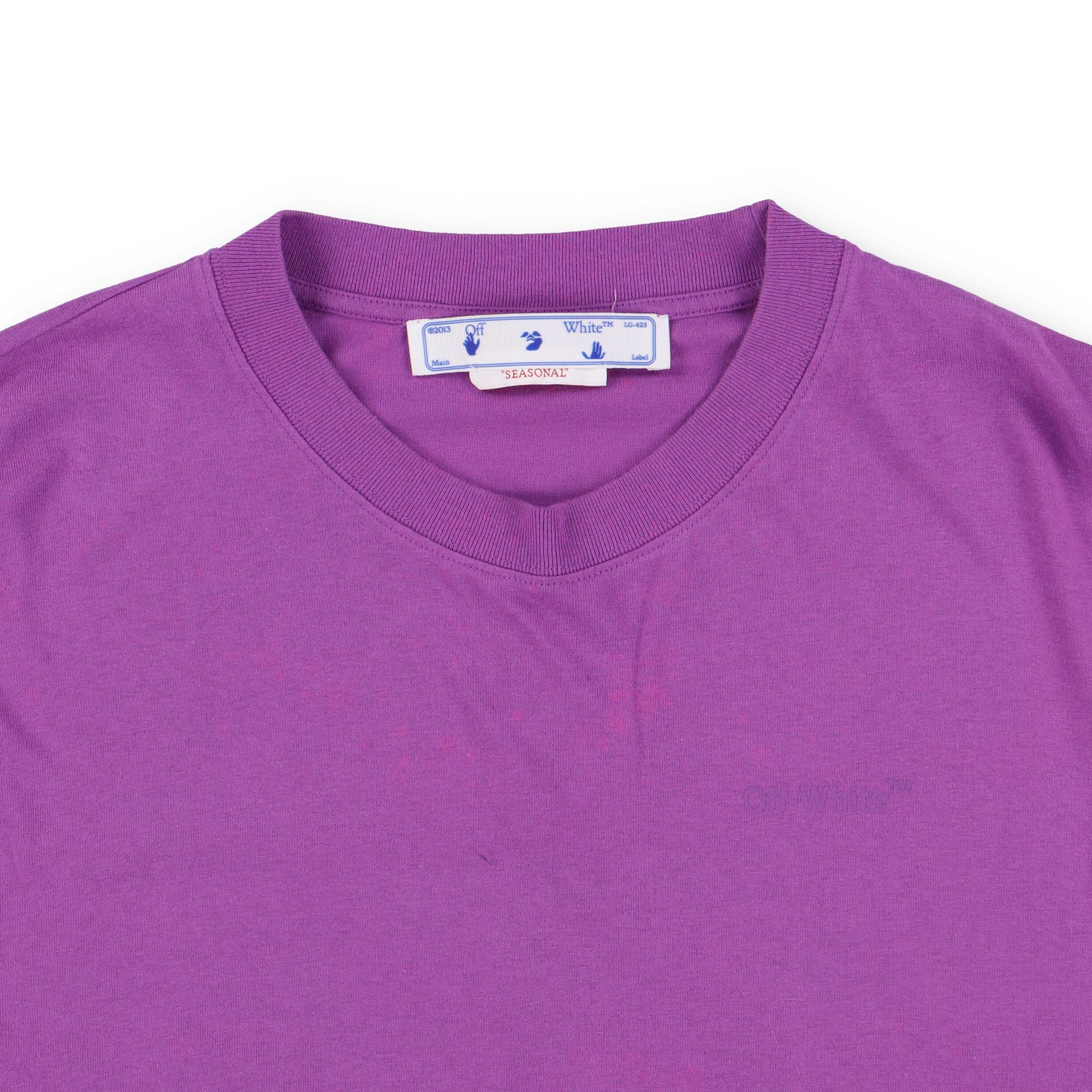 Off-White Purple Logo Rubber Diagonals Oversized T-Shirt Size US S / EU 44-46 / 1 - 6 Thumbnail