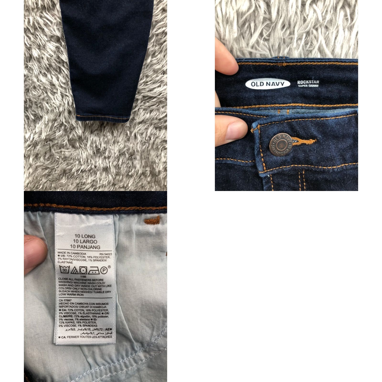 Old Navy Old Navy Jeans Size 10L Womens Mid Rise Dark Wash Blue Denim Skinny 5-Pocket Design Regular Waist 30 in Inseam 30 in Blue Womens Jeans Size 32" / US 10 / IT 46 - 8 Thumbnail