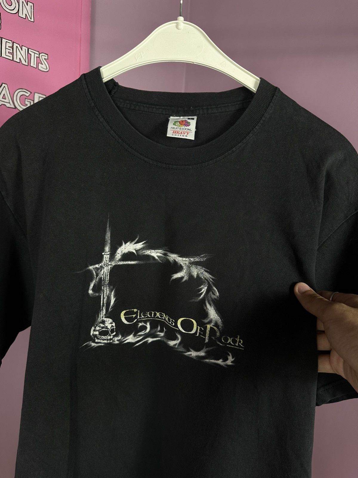 Fruit Of The Loom Elements Of Rock Vintage T Shirt Heavy Metal Festival Size US L / EU 52-54 / 3 - 9 Thumbnail