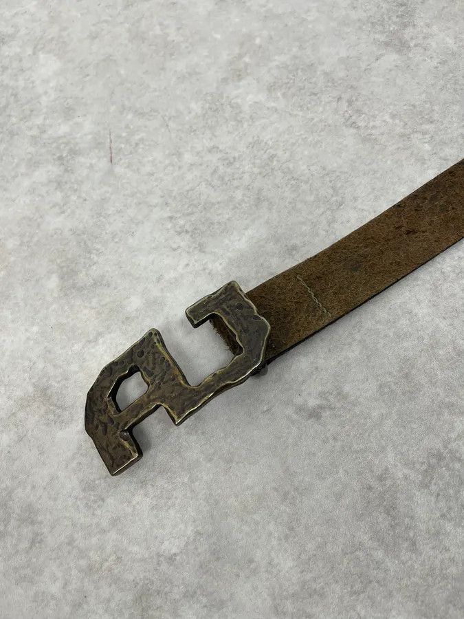 Armani 2000s Armani AJ Brown Leather Belt Size ONE SIZE - 5 Thumbnail
