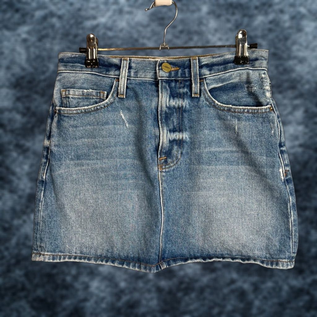 Frame FRAME Denim Mini Skirt Women 25 Blue 100% Cotton Pockets Vintage No 90s Theme N/A Mens Womens/ Girls? Size 42" / US 20 - 1 Thumbnail